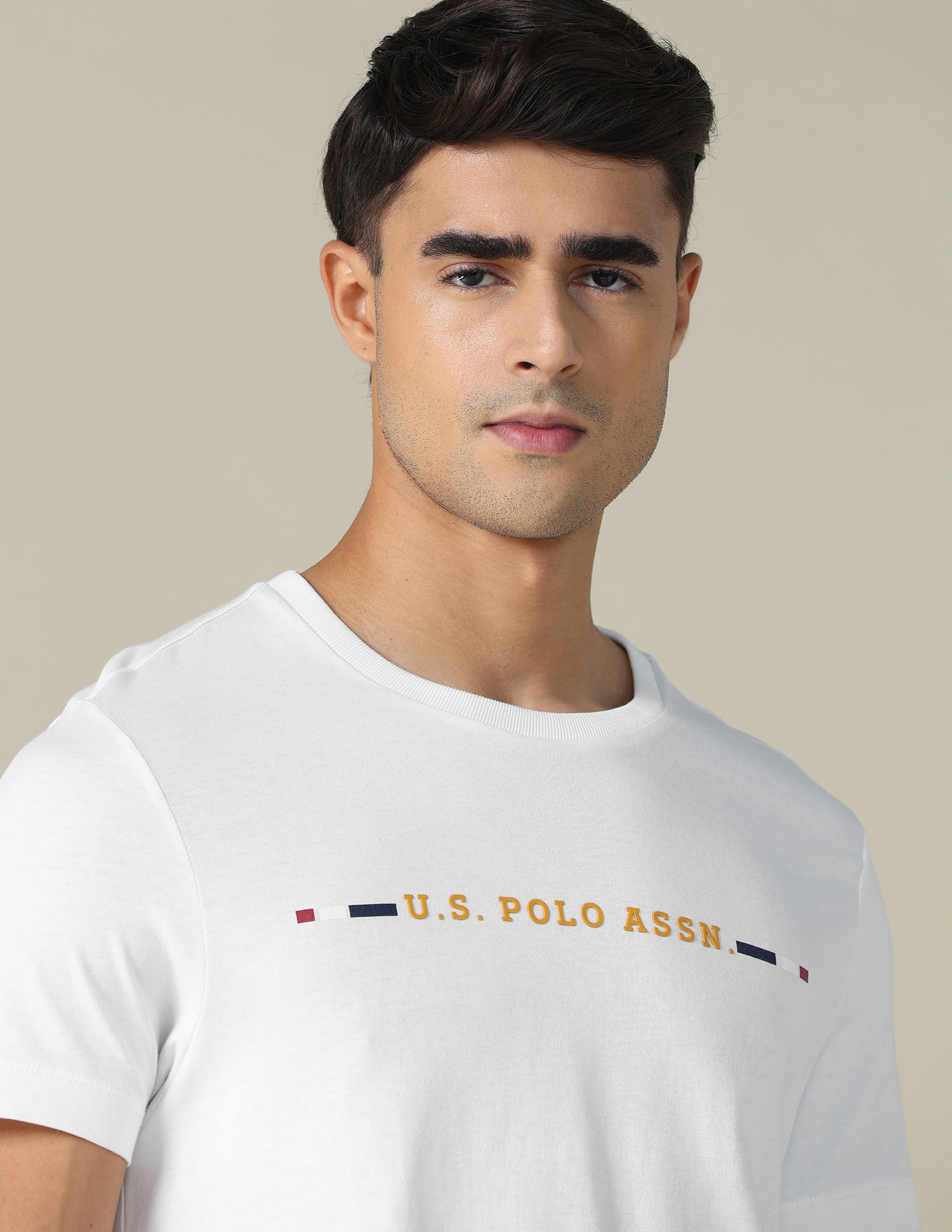Regular Fit Solid T-shirt Ivory - U.S. POLO ASSN. | Large