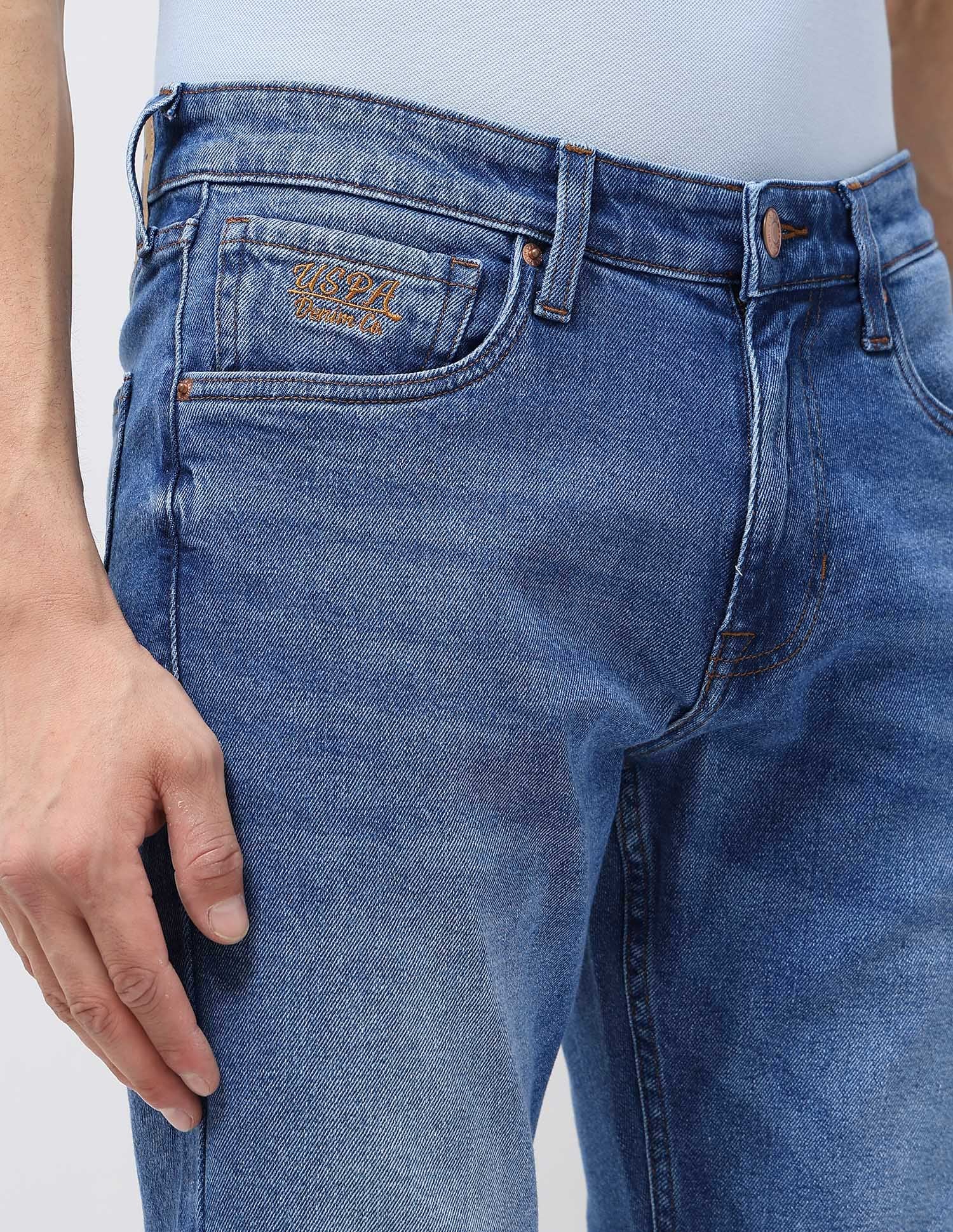 Brandon Slim Tapered Fit Blue Jeans Med Blue - U.S. POLO ASSN. | Large