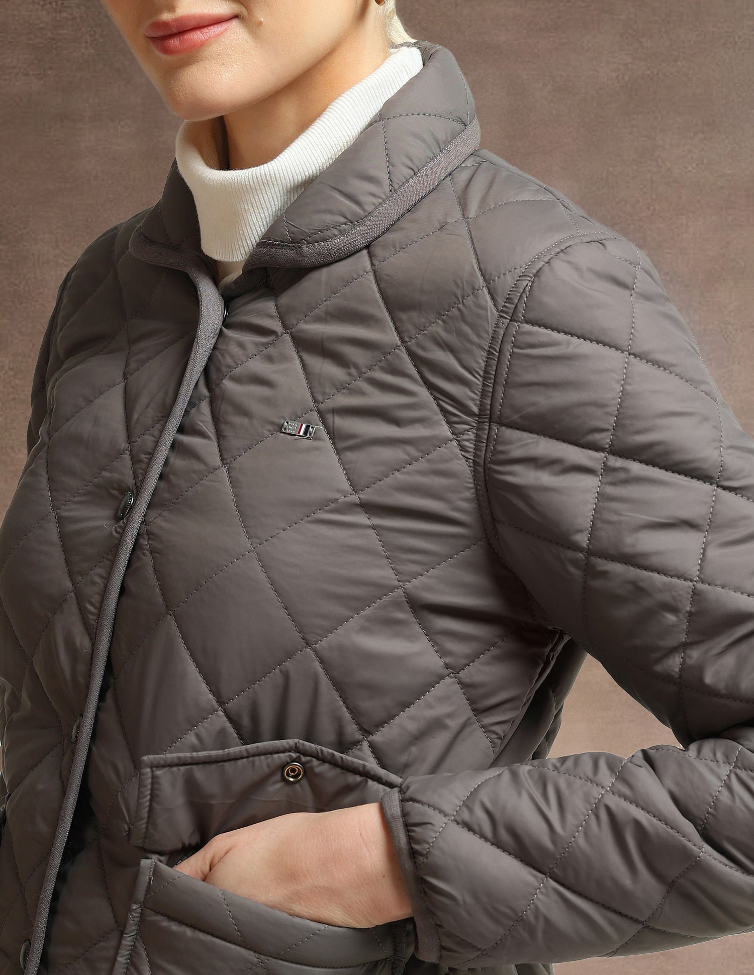 Spread Collar Puffer Jacket Grey - U.S. POLO ASSN. | Large