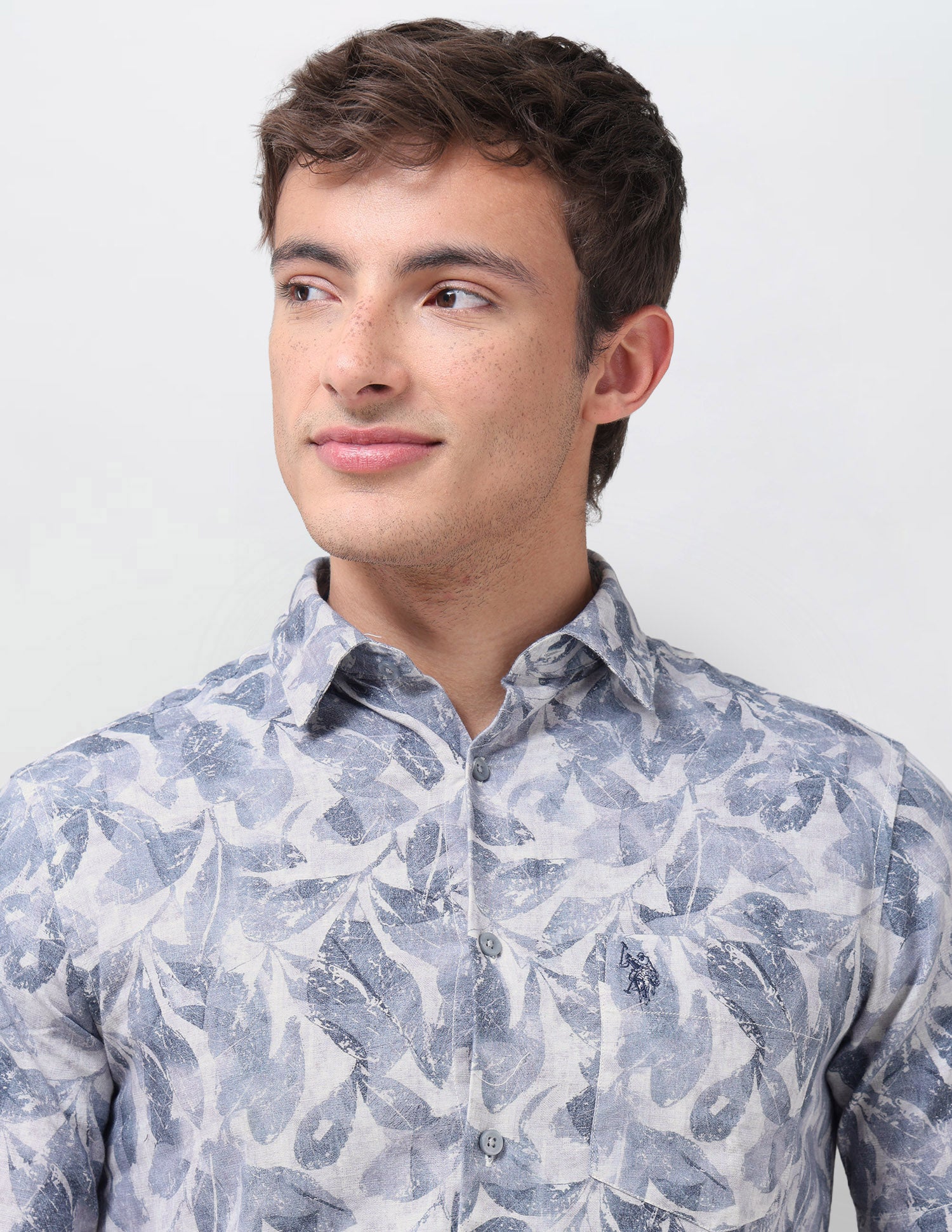Tropical Printed Regular Fit Shirt Dark Navy - U.S. Polo Assn. India | Large