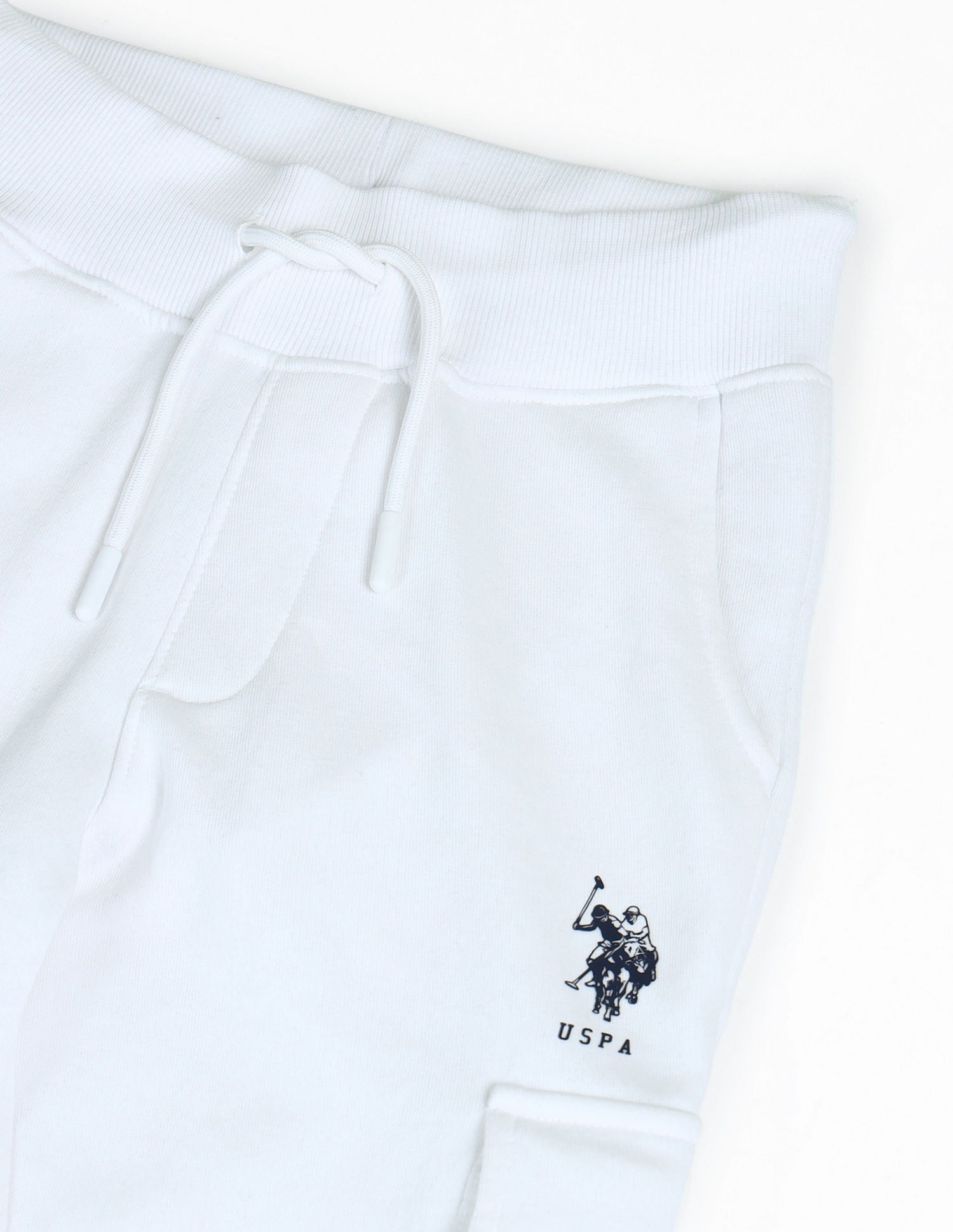 Regular Fit Solid Cargo Joggers White - U.S. POLO ASSN. | Large