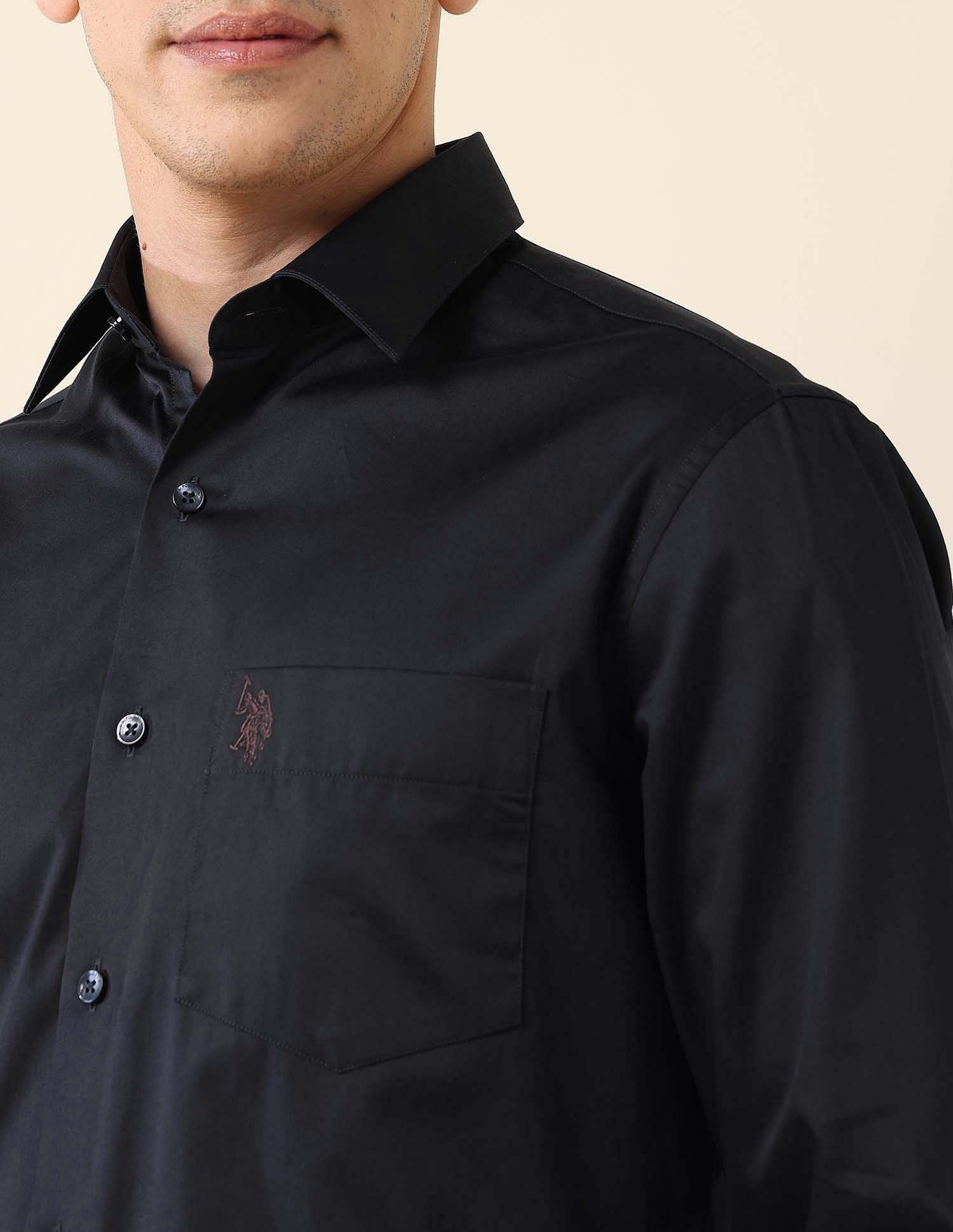 Tailored Fit Satin Shirt Navy - U.S. Polo Assn. India | Large