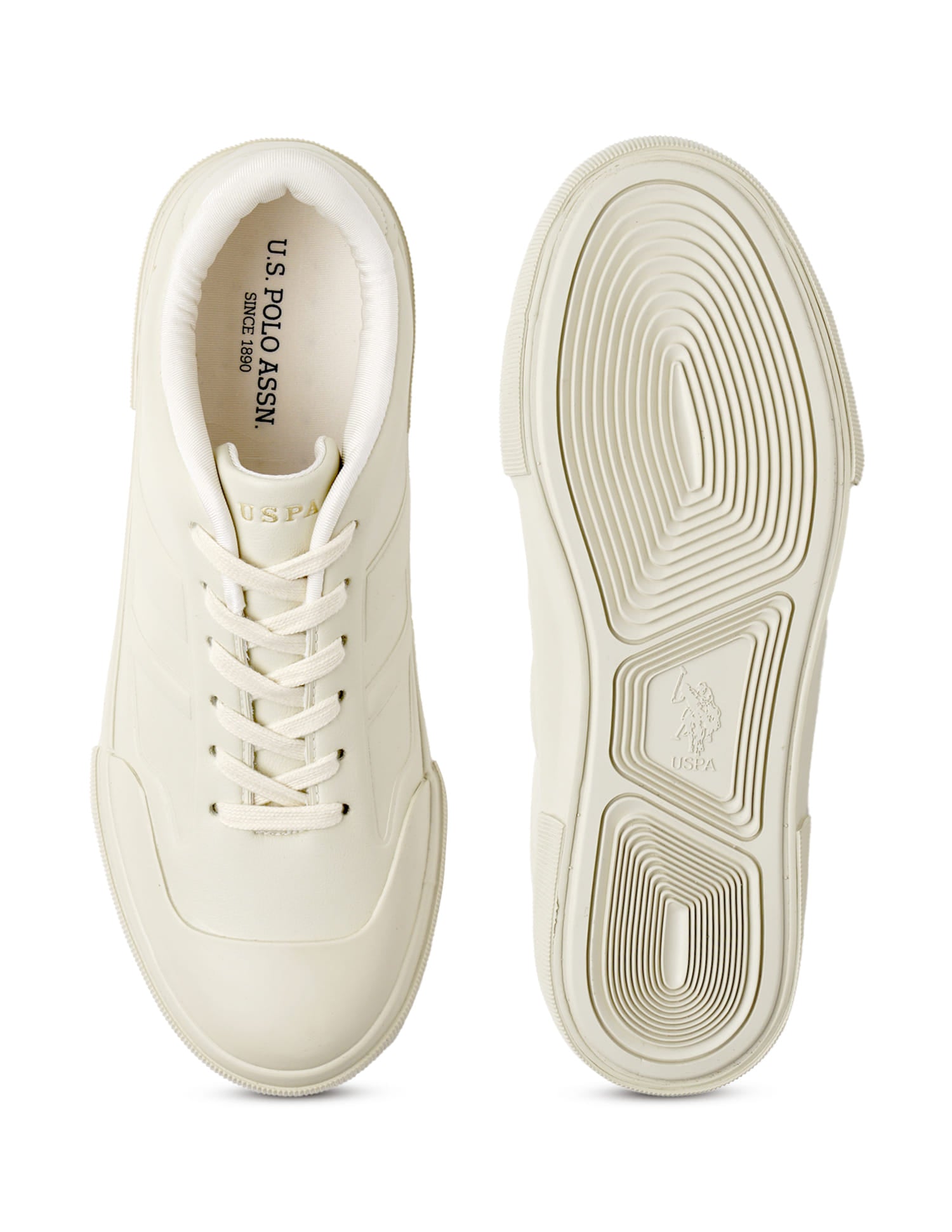 Men Solid Levi Sneakers Beige - U.S. Polo Assn. India | Large