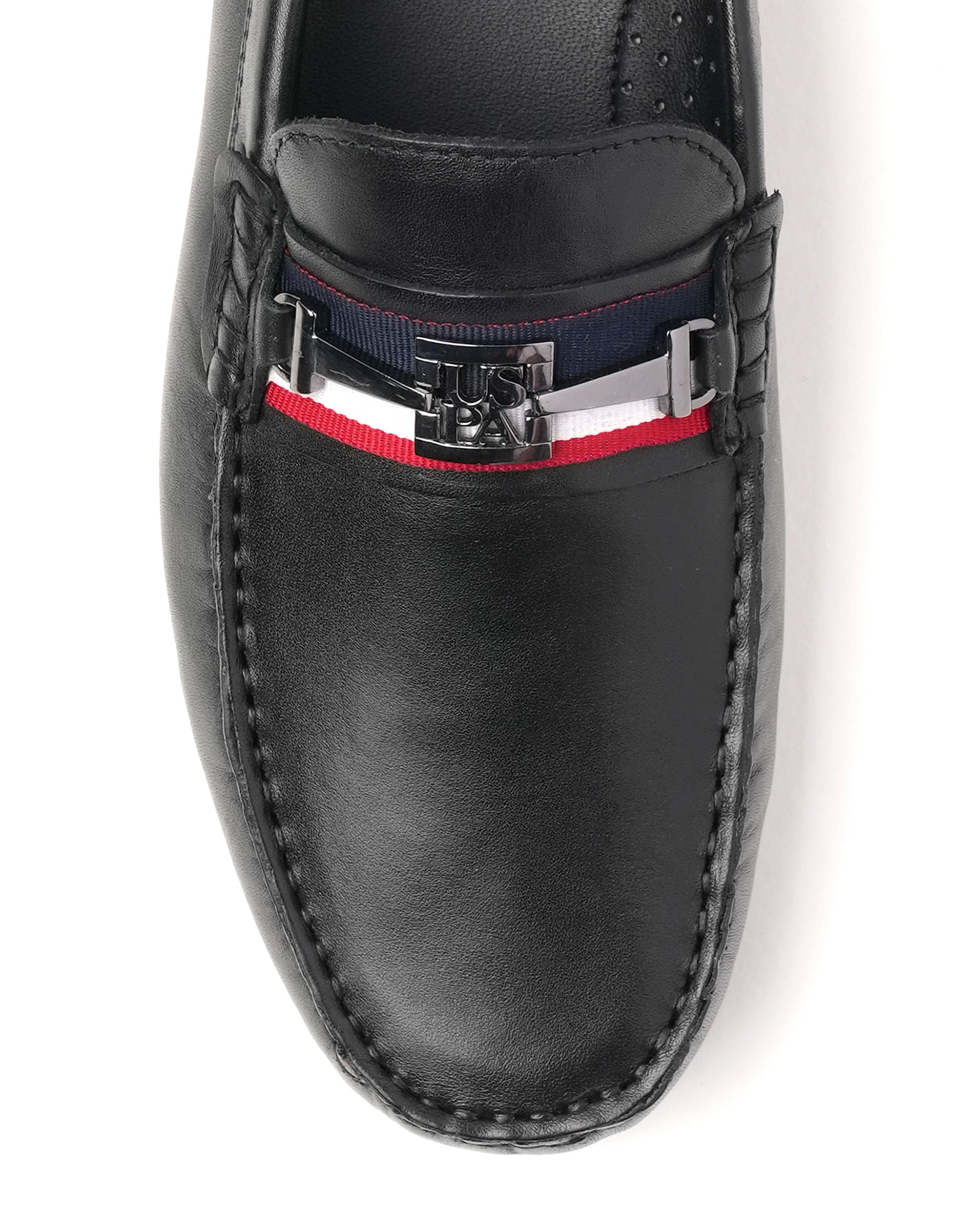 Metallic Logo Patra Slip-Ons Loafers Black - U.S. Polo Assn. India | Large