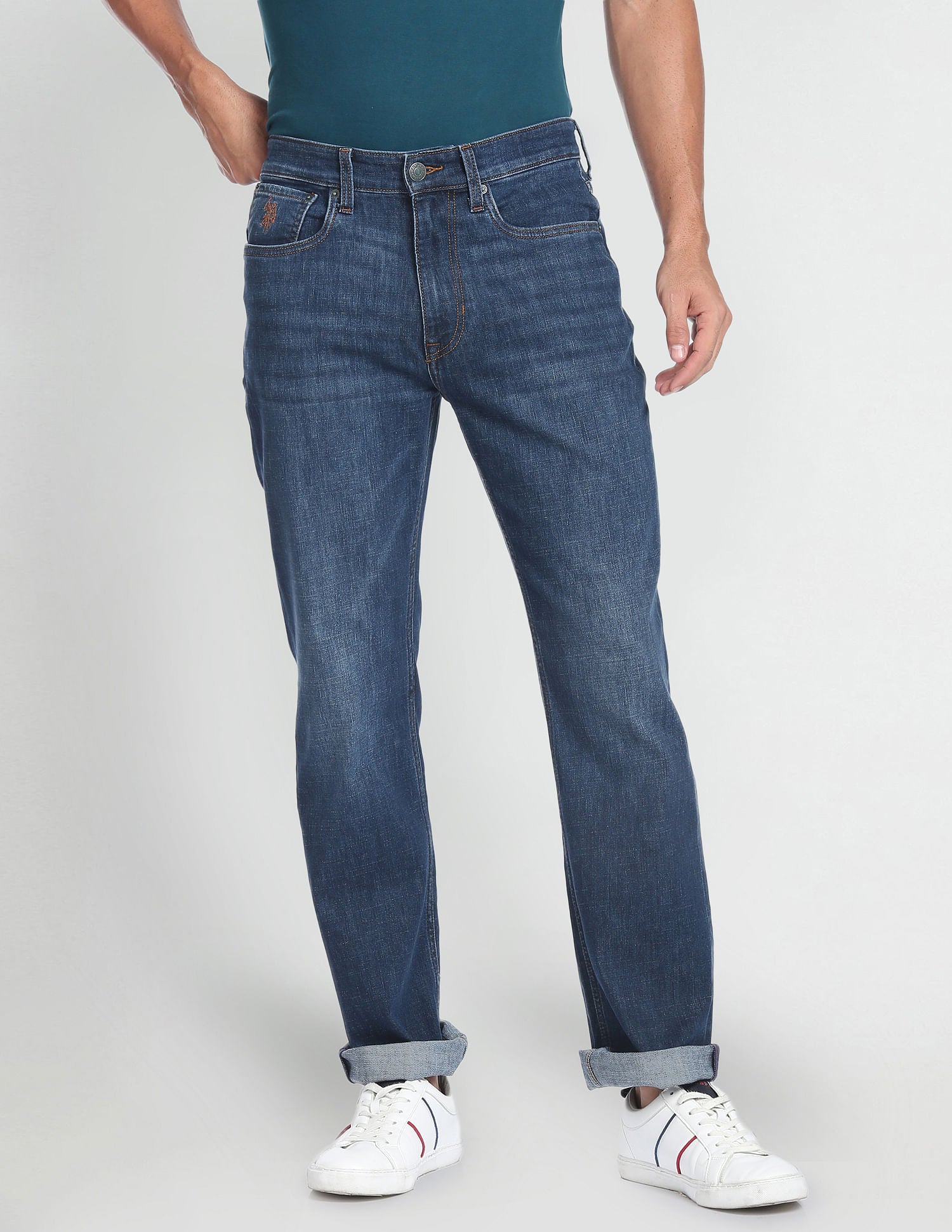 Recycled Cotton Bootcut Fit Jeans Dark Blue - U.S. Polo Assn. India | Large
