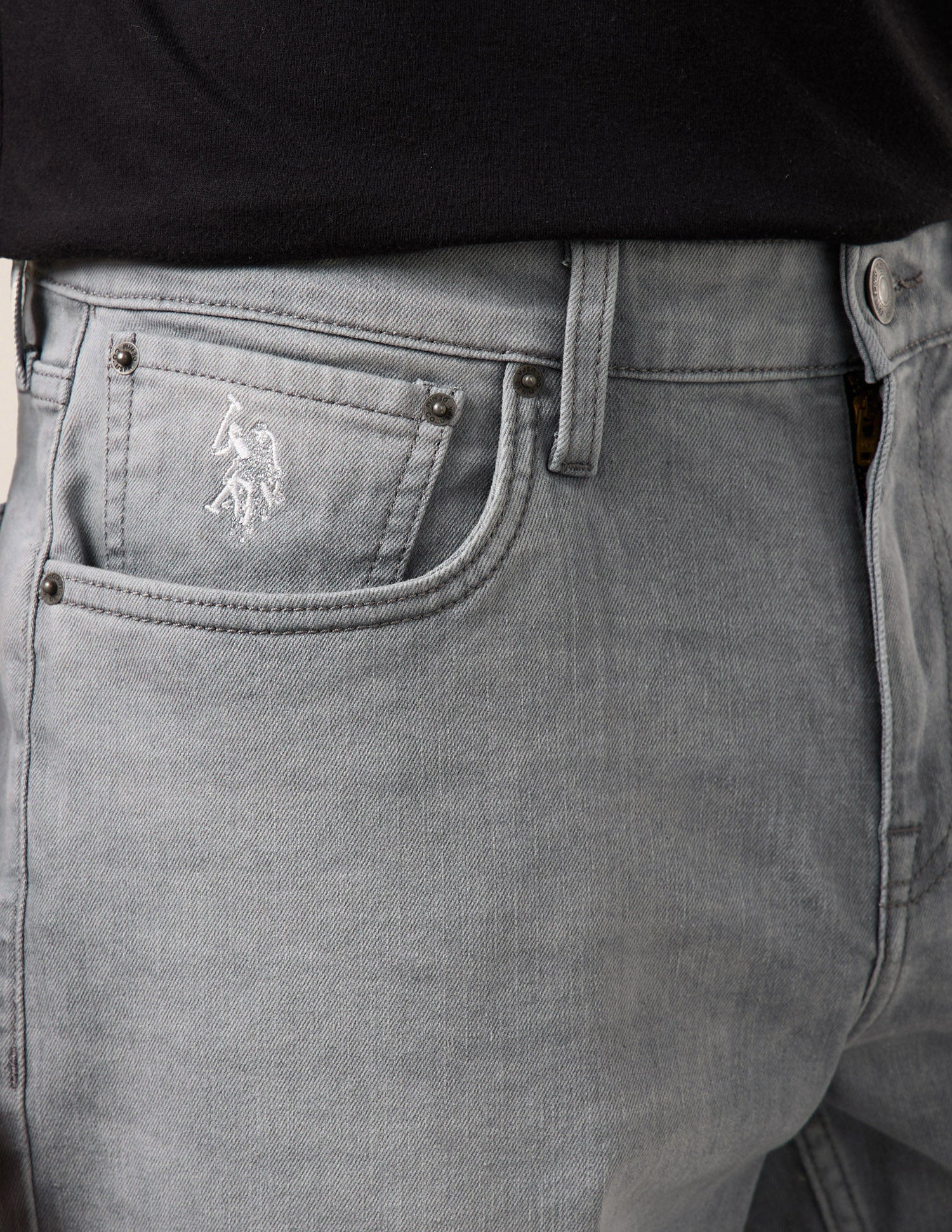 Shawn Relaxed Fit Grey Jeans Grey - U.S. Polo Assn. India | Large
