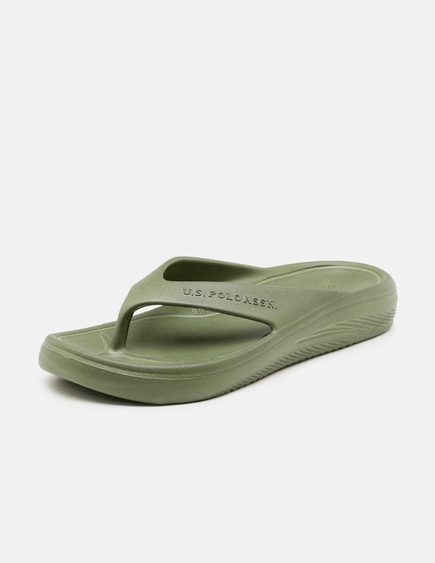 Men Cole V-Strap Flip Flops Olive - U.S. Polo Assn. India | Large