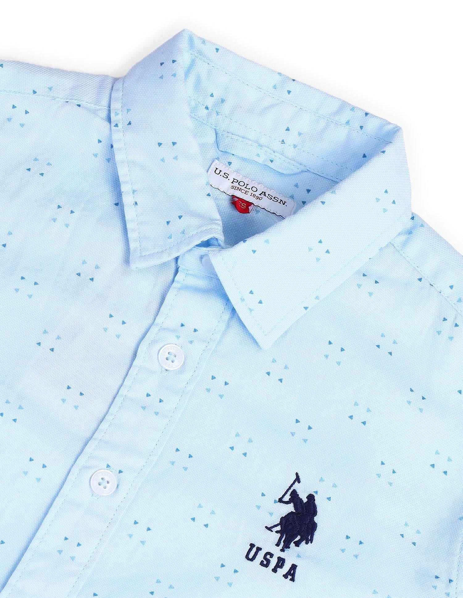 Boys Regular Fit Twill Shirt Light Blue - U.S. POLO ASSN. | Large