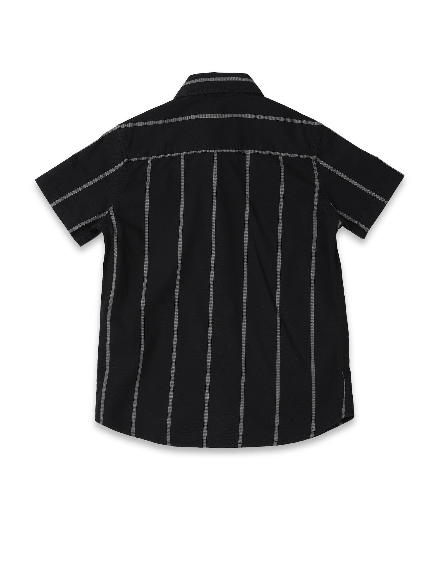Boys Vertical Striped Regular Fit Shirt Black - U.S. POLO ASSN. | Large
