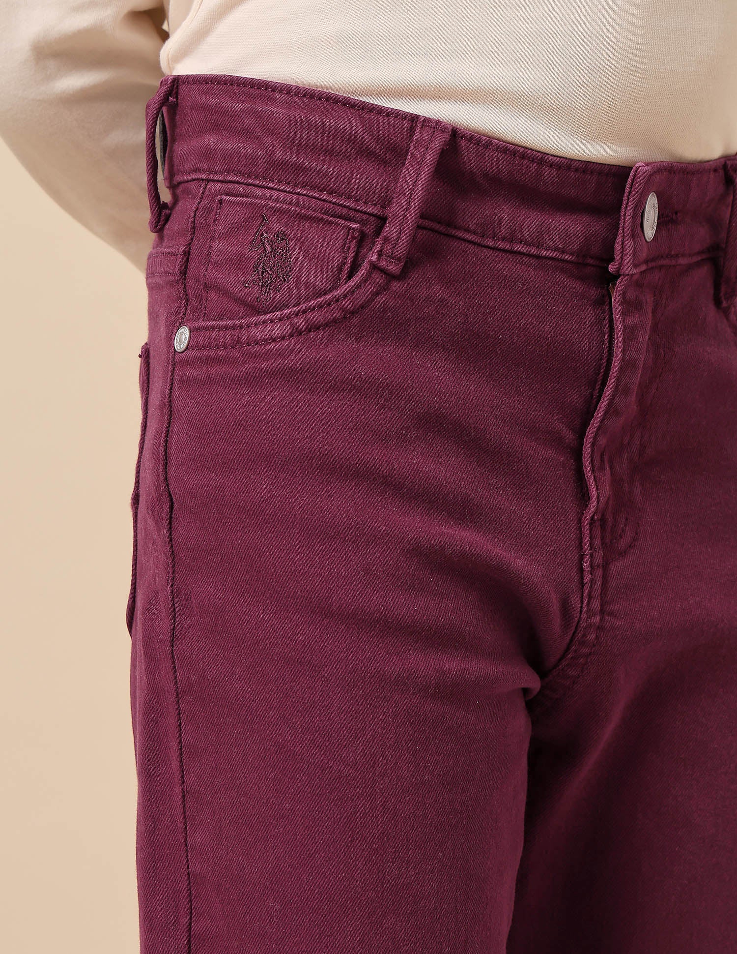 Girls Mid Rise Bootcut Jeans Beaujolais - U.S. POLO ASSN. | Large