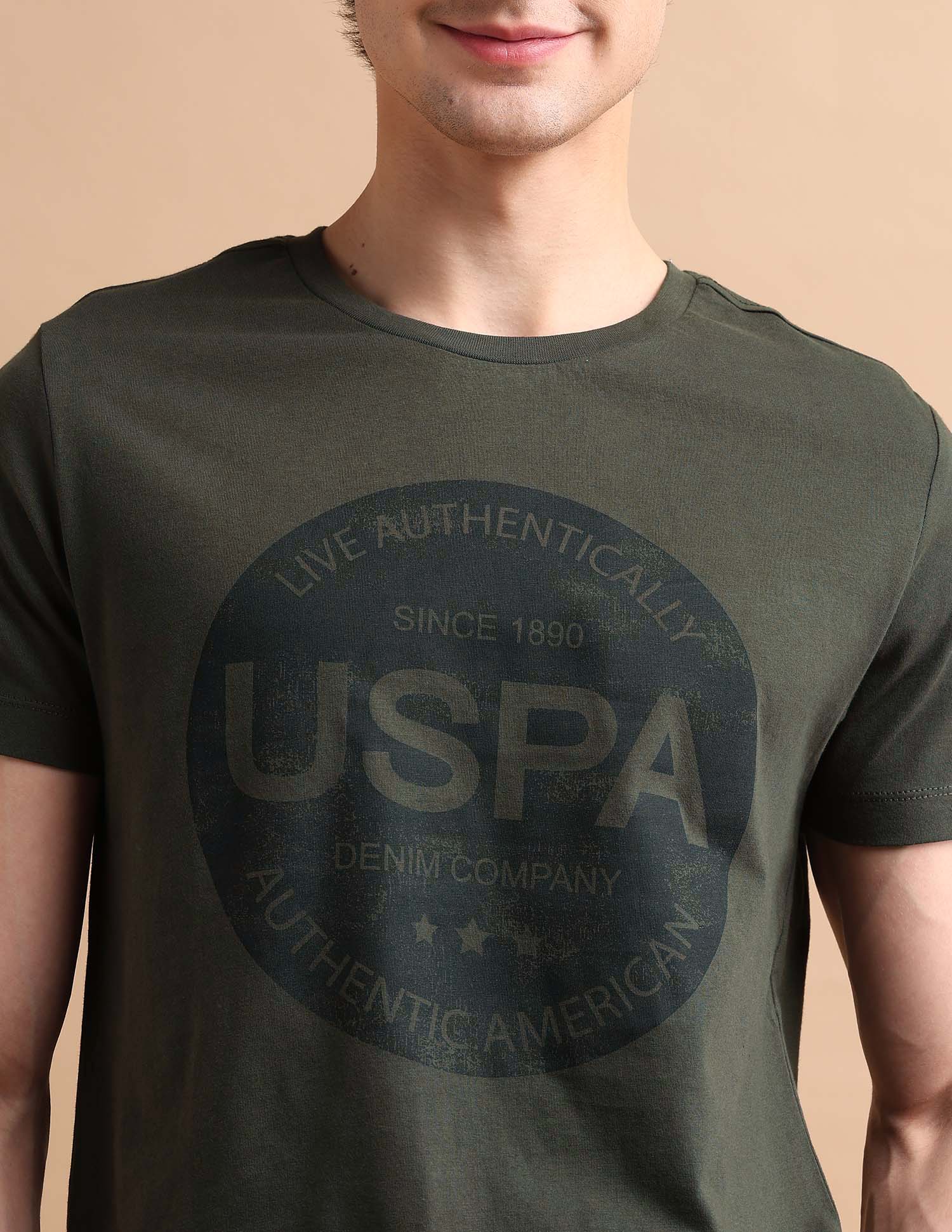 Circle Logo T-Shirt Olive - U.S. POLO ASSN. | Large