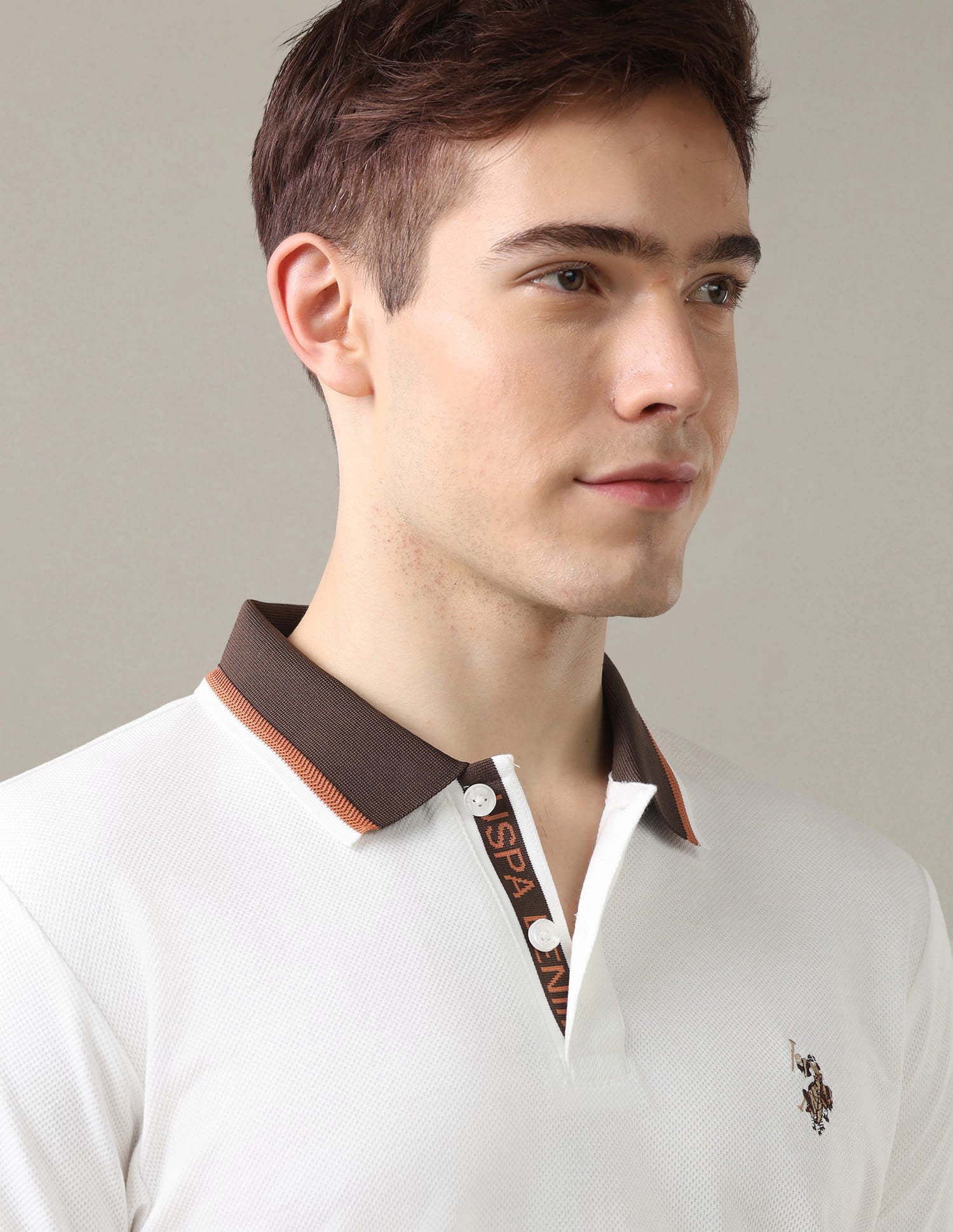 Solid Slim Fit Polo Shirt White - U.S. Polo Assn. India | Large
