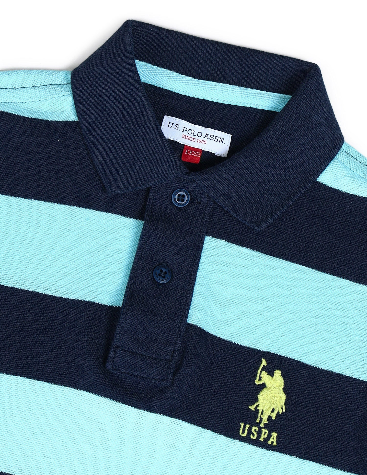 Boys Horizontal Striped Regular Fit Polo Shirts Light Blue - U.S. POLO ASSN. | Large