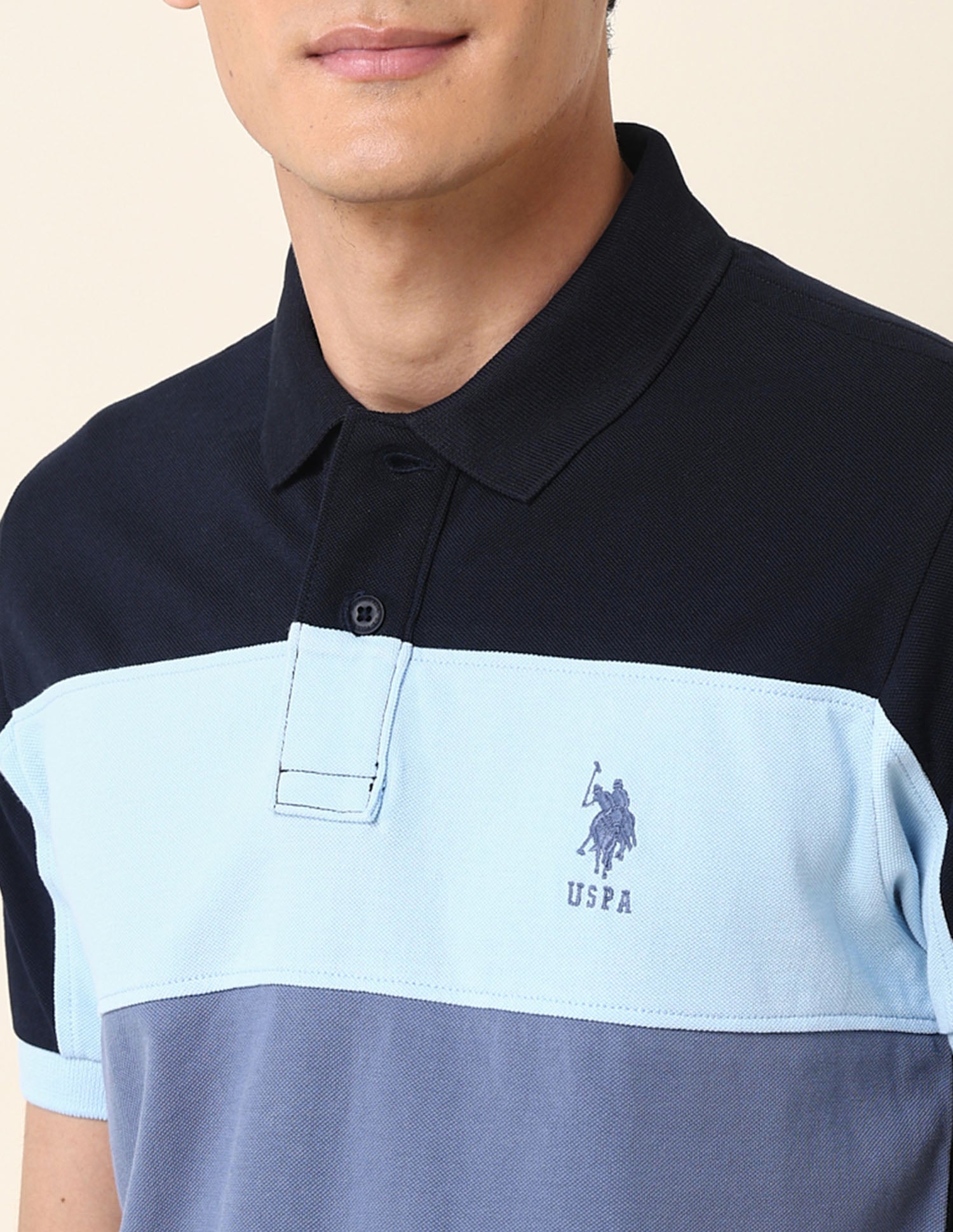 Colourblocked Classic Polo Shirt Blue - U.S. POLO ASSN. | Large