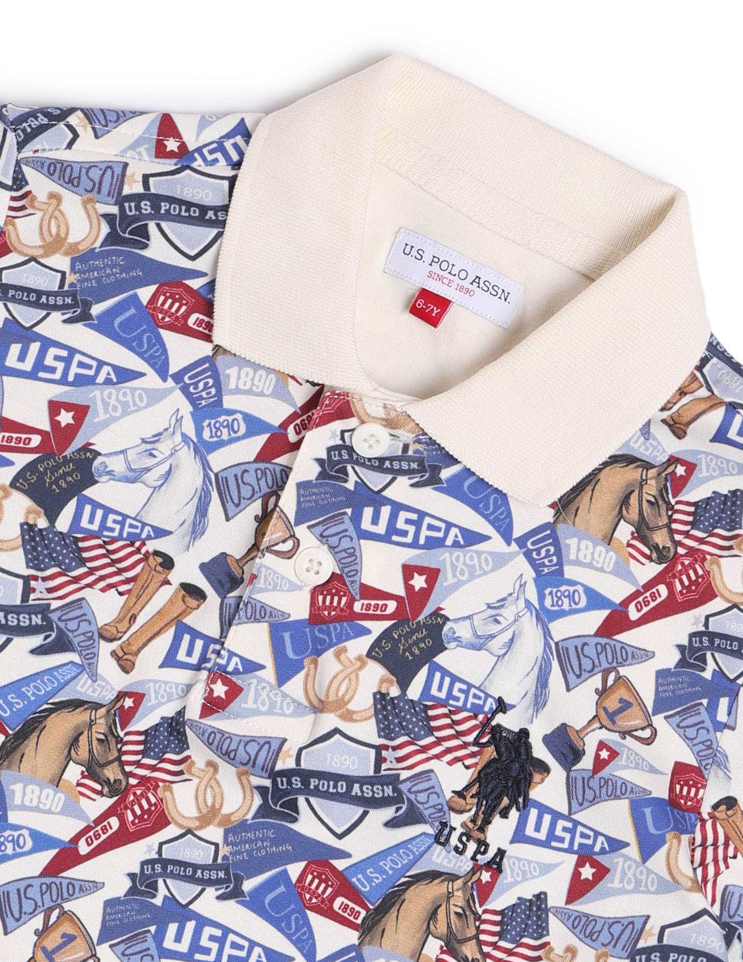 Boys Graphic Regular Fit Polo Shirt White - U.S. POLO ASSN. | Large