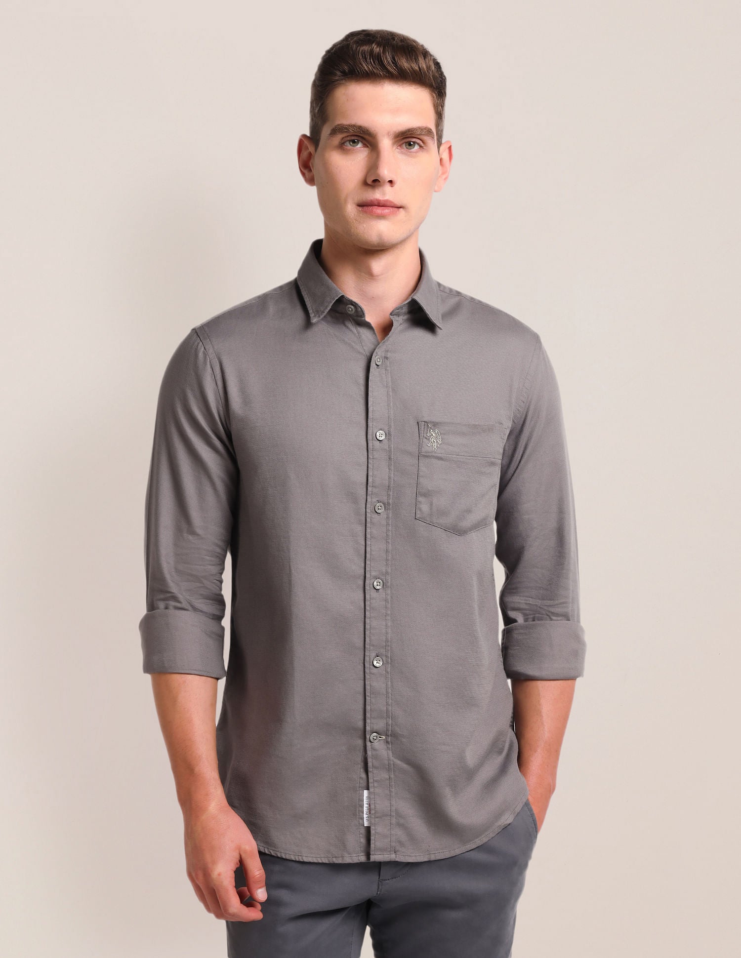 Tailored Regular Fit Solid Shirt – U.S. Polo Assn. India