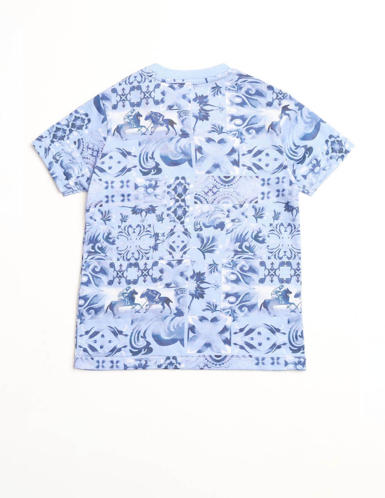 Boys Regular Fit All-Over Printed T-Shirt Blue - U.S. POLO ASSN. | Large