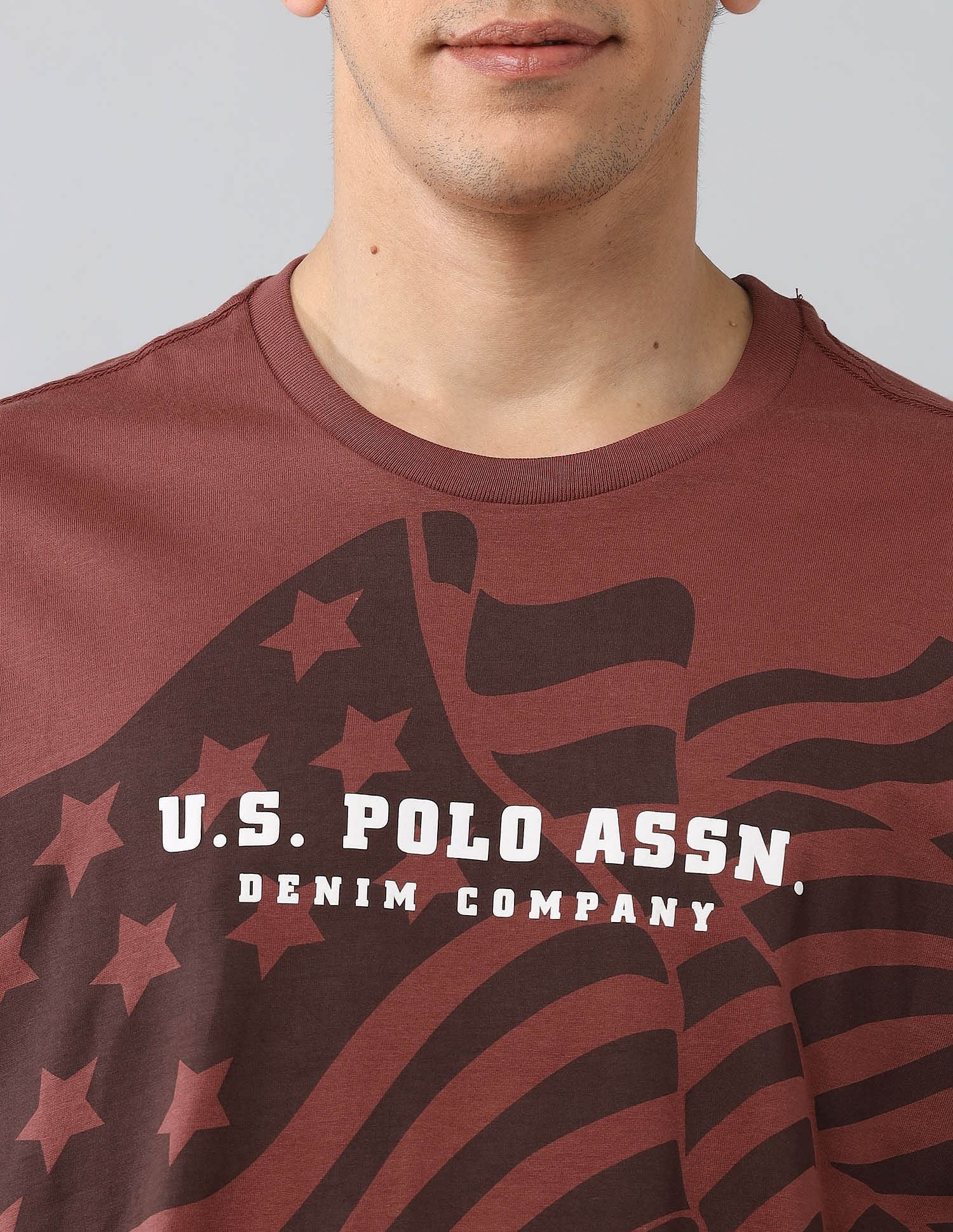 Muscle Fit Heritage Graphic Printed T-Shirt Rust - U.S. Polo Assn. India | Large