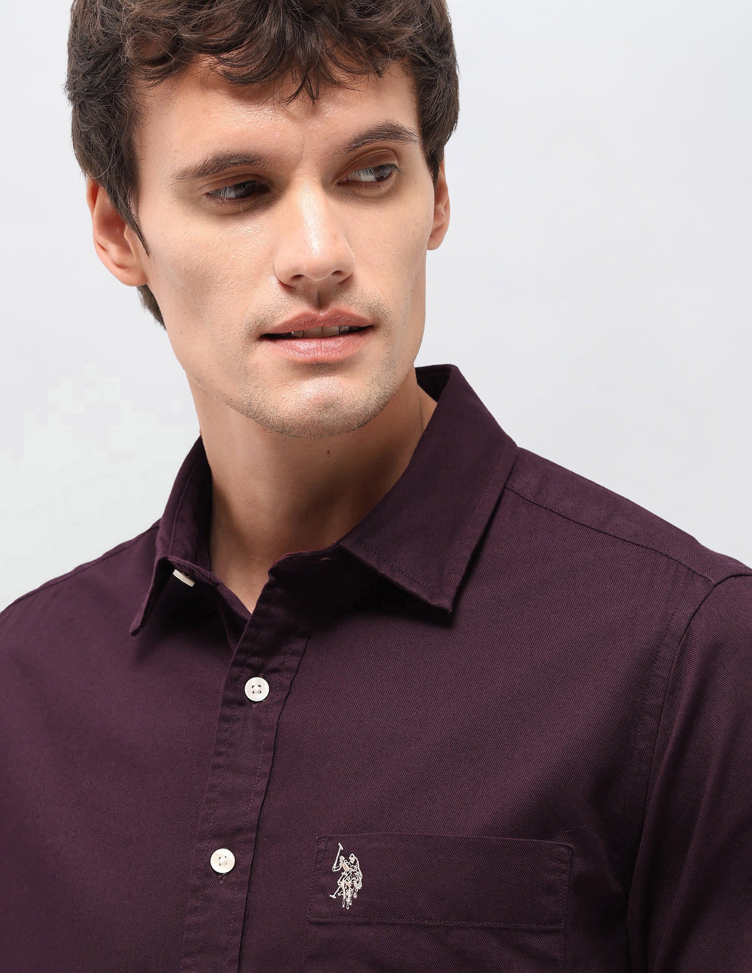 Solid Tailored Fit Shirt Red - U.S. Polo Assn. India | Large