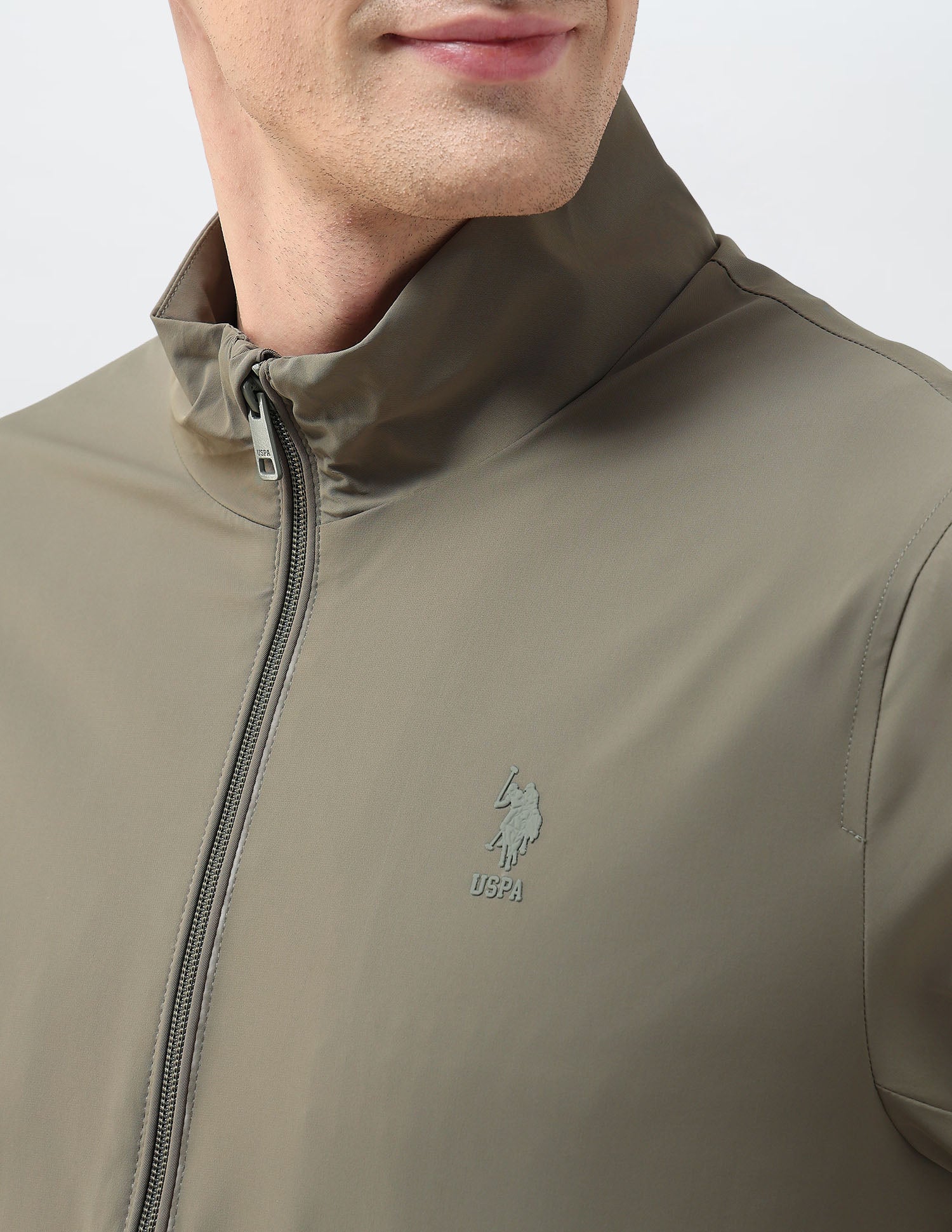 Solid Regular Fit Jacket Green - U.S. Polo Assn. India | Large