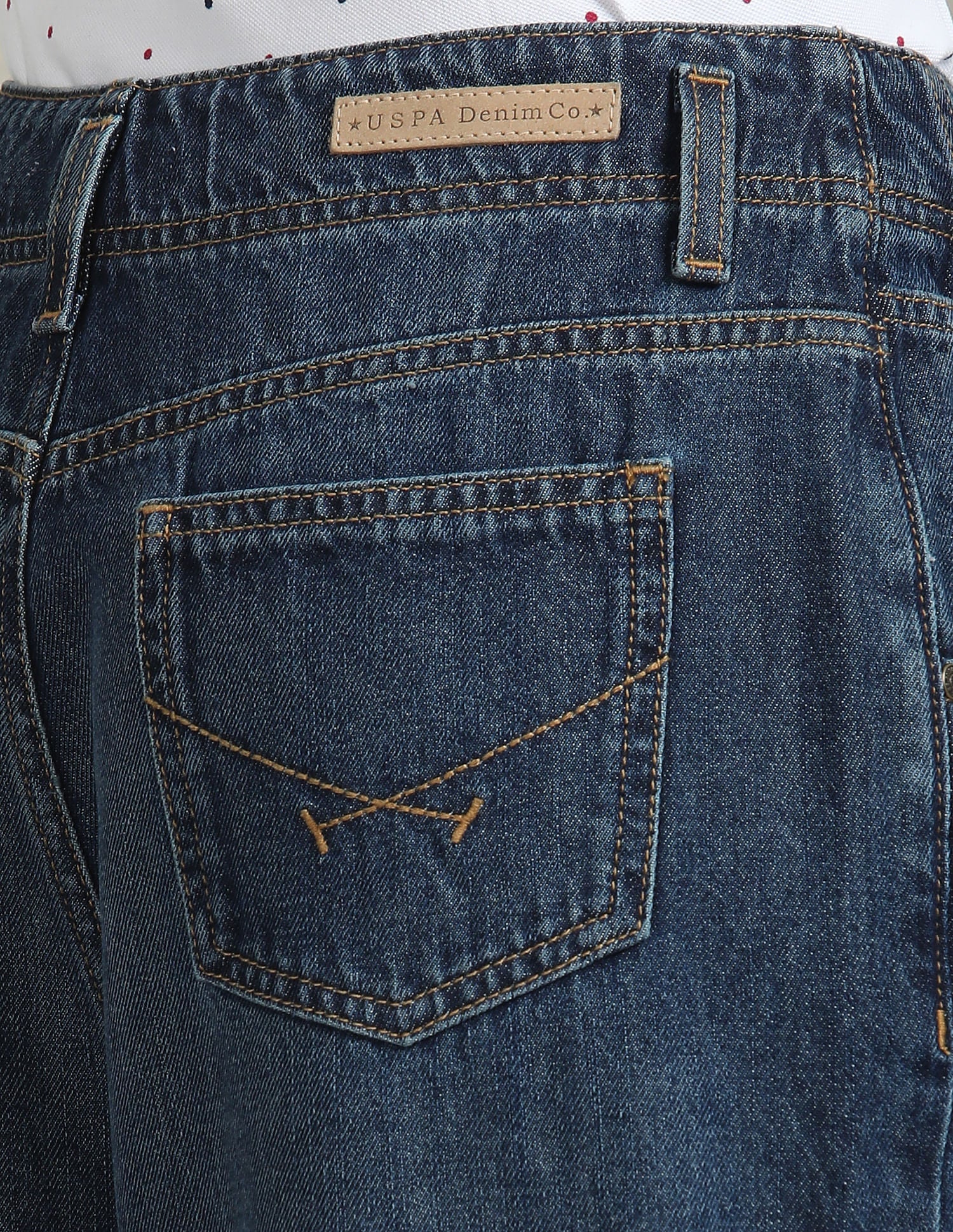 High Rise Wide Leg Jeans Blue - U.S. POLO ASSN. | Large