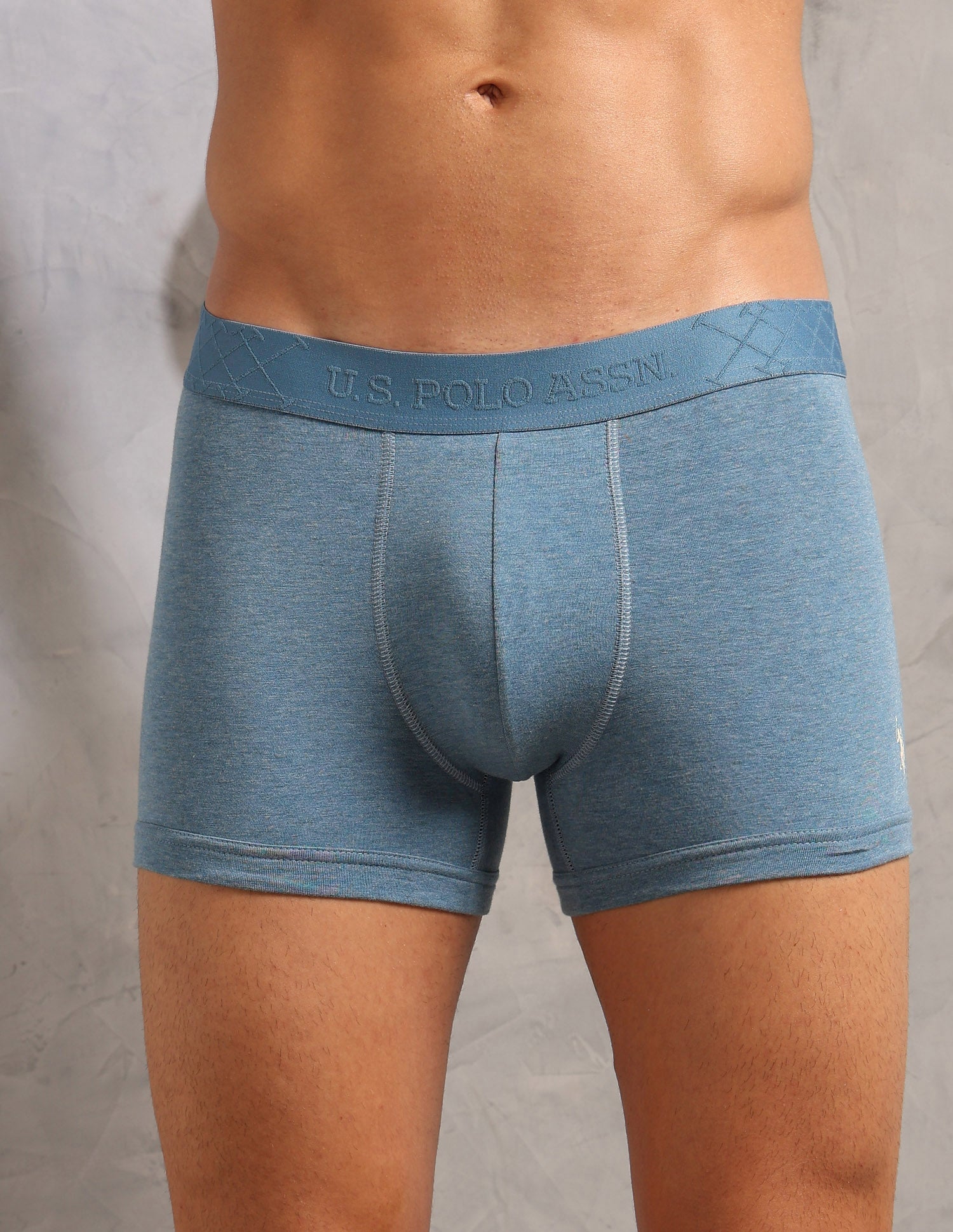 Moisture Control Breathable PT006 Trunks - Pack Of 1 Blue Melange - U.S. POLO ASSN. | Large