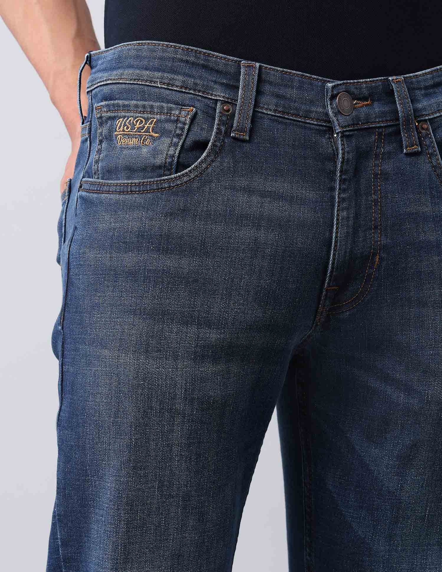 Brandon Slim Tapered Fit Blue Jeans Med Blue - U.S. POLO ASSN. | Large