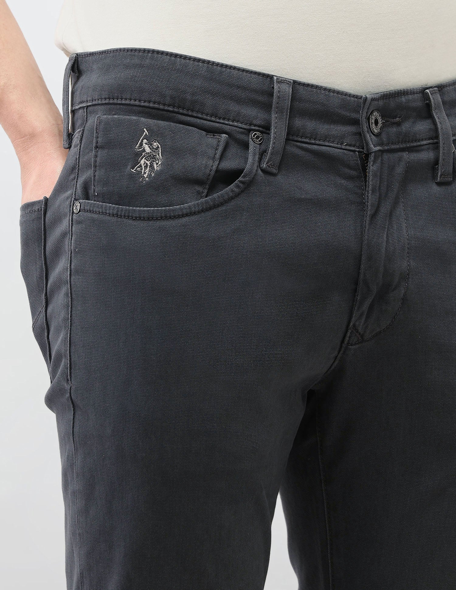 Mid Rise Brandon Slim Tapered Fit Jeans Grey - U.S. Polo Assn. India | Large