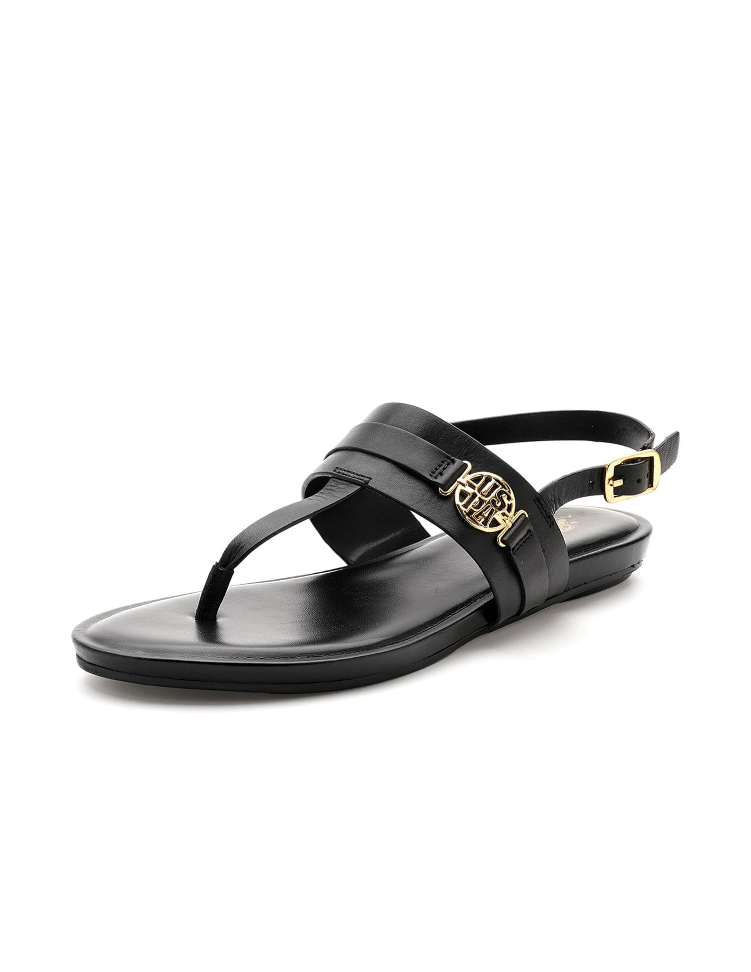 Women Ivy Solid Flats Black - U.S. Polo Assn. India | Large