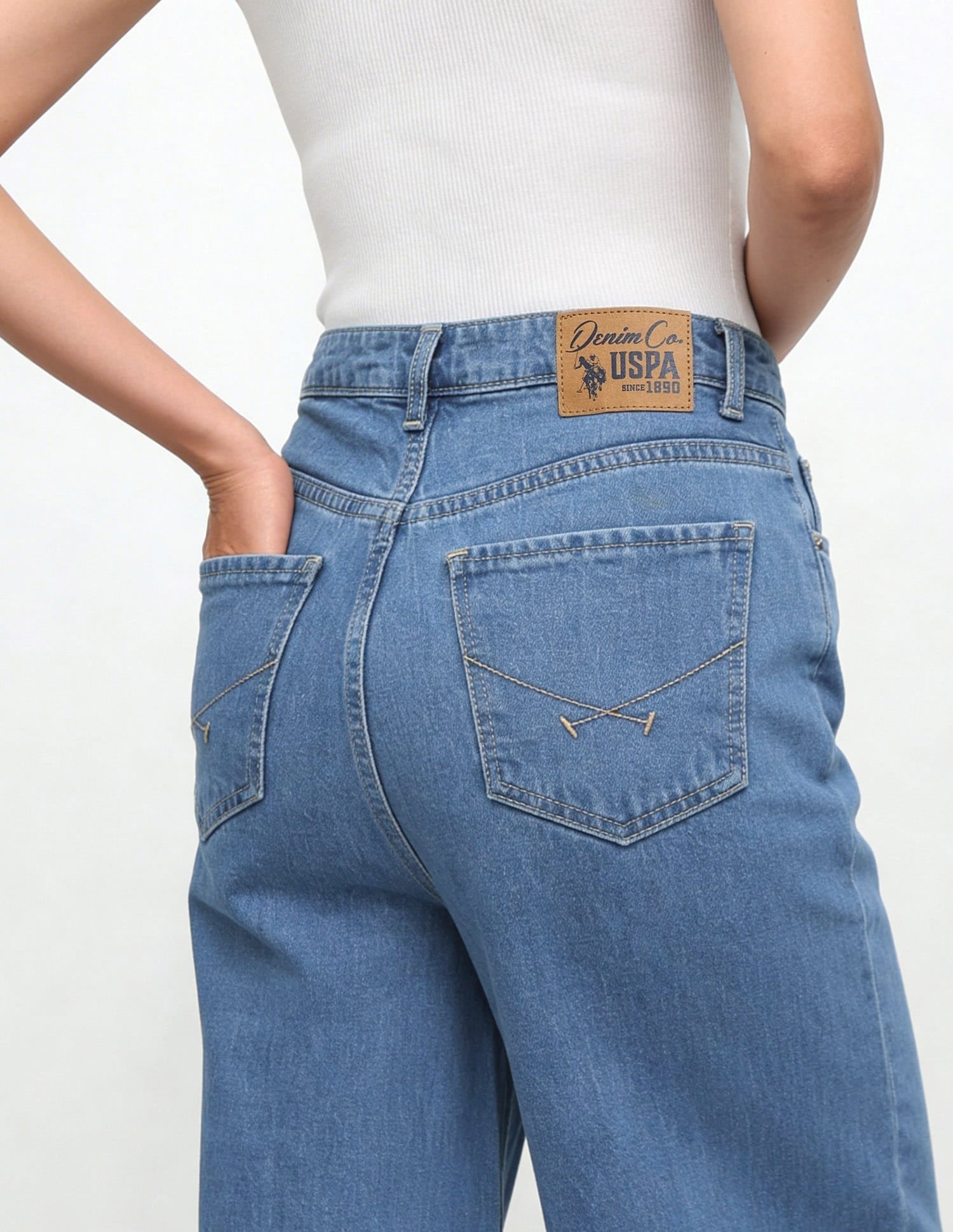 High Rise Baggy Fit Jeans Blue - U.S. Polo Assn. India | Large