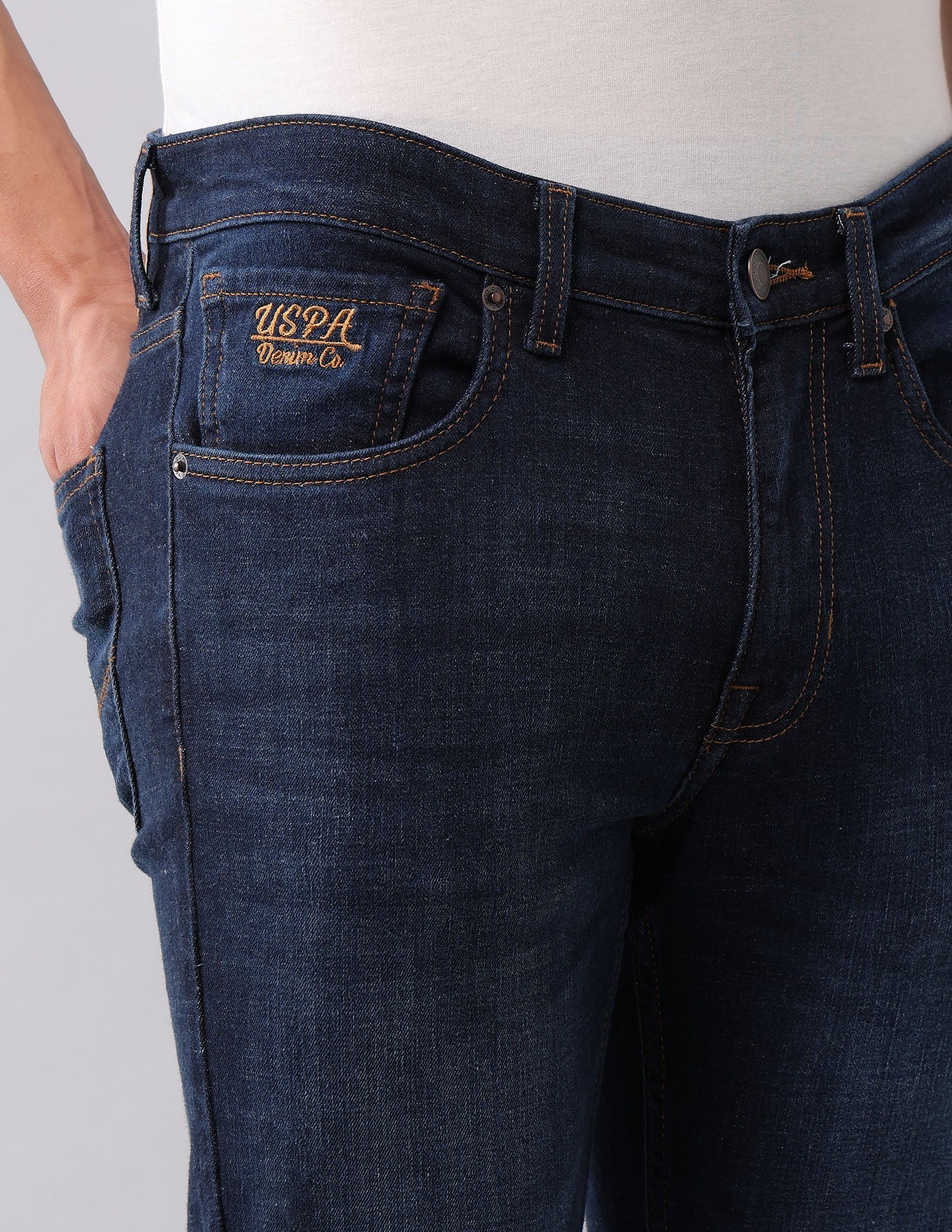 Regallo Skinny Fit Blue Jeans Dark Blue - U.S. Polo Assn. India | Large