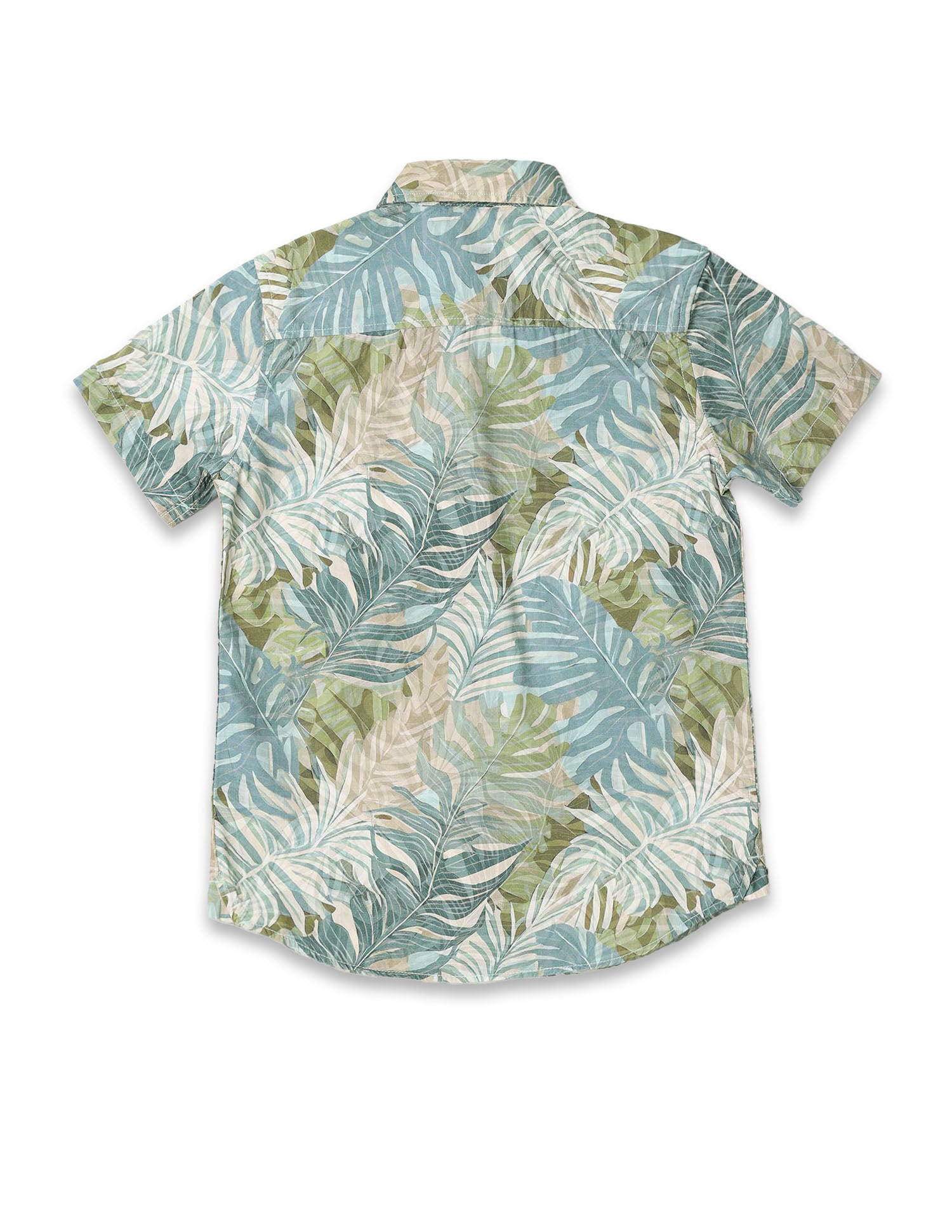 Boys Tropical Printed Regular Fit Shirt Green - U.S. POLO ASSN. | Large