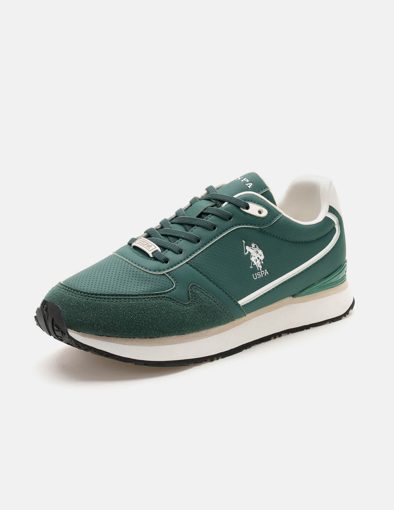 Men Lowen 2.0 Colour Blocked Sneakers Green - U.S. Polo Assn. India | Large