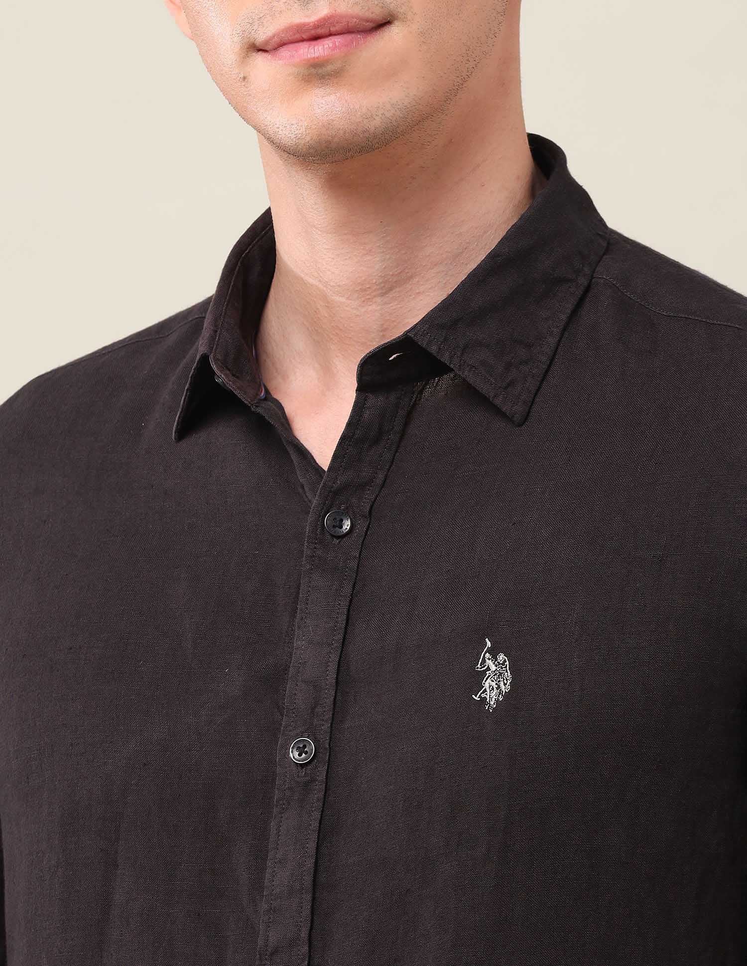 Solid Regular Shirt Choco - U.S. Polo Assn. India | Large
