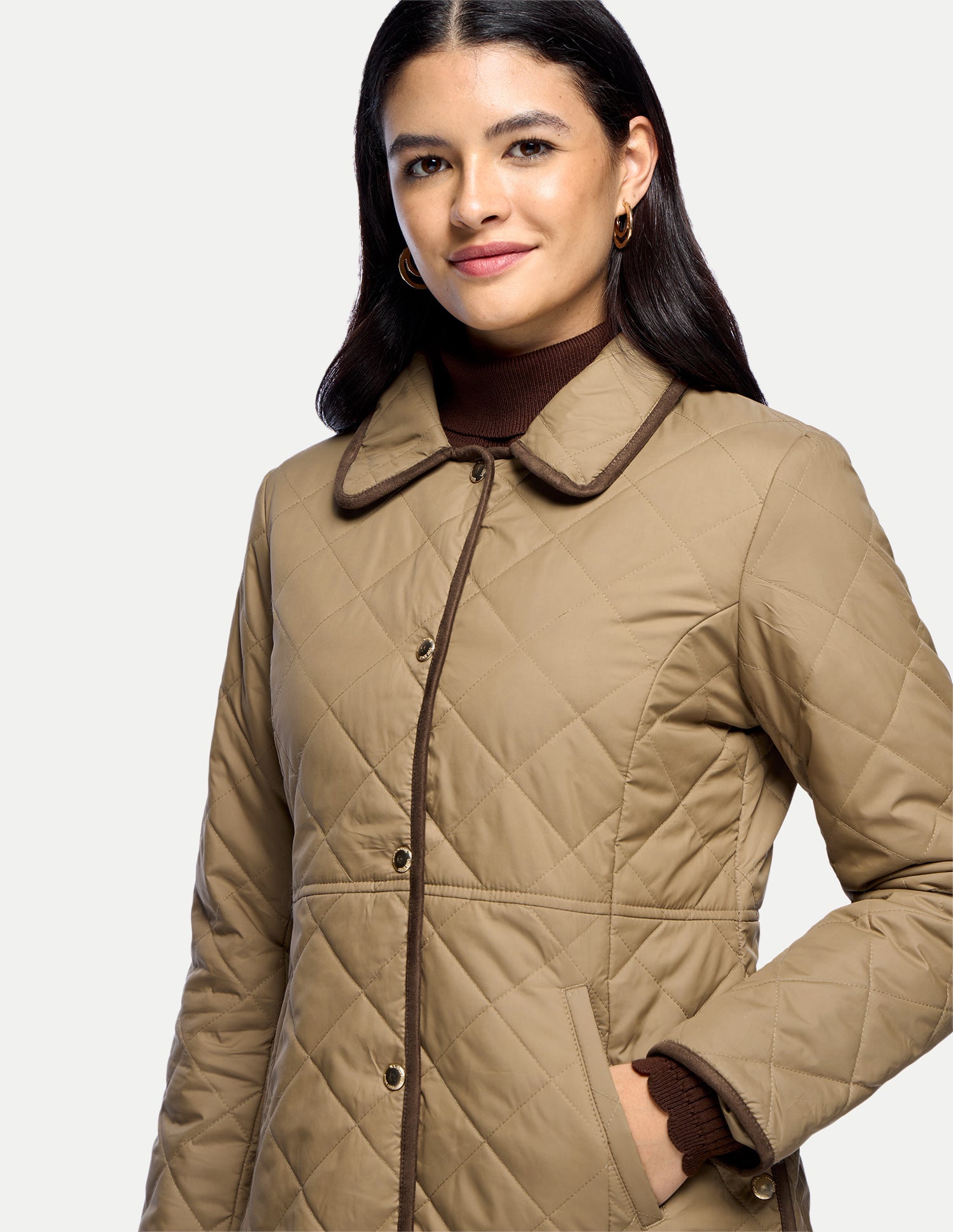 Quilted Regular Fit Puffer Jacket Light Brown - U.S. Polo Assn. India | Large