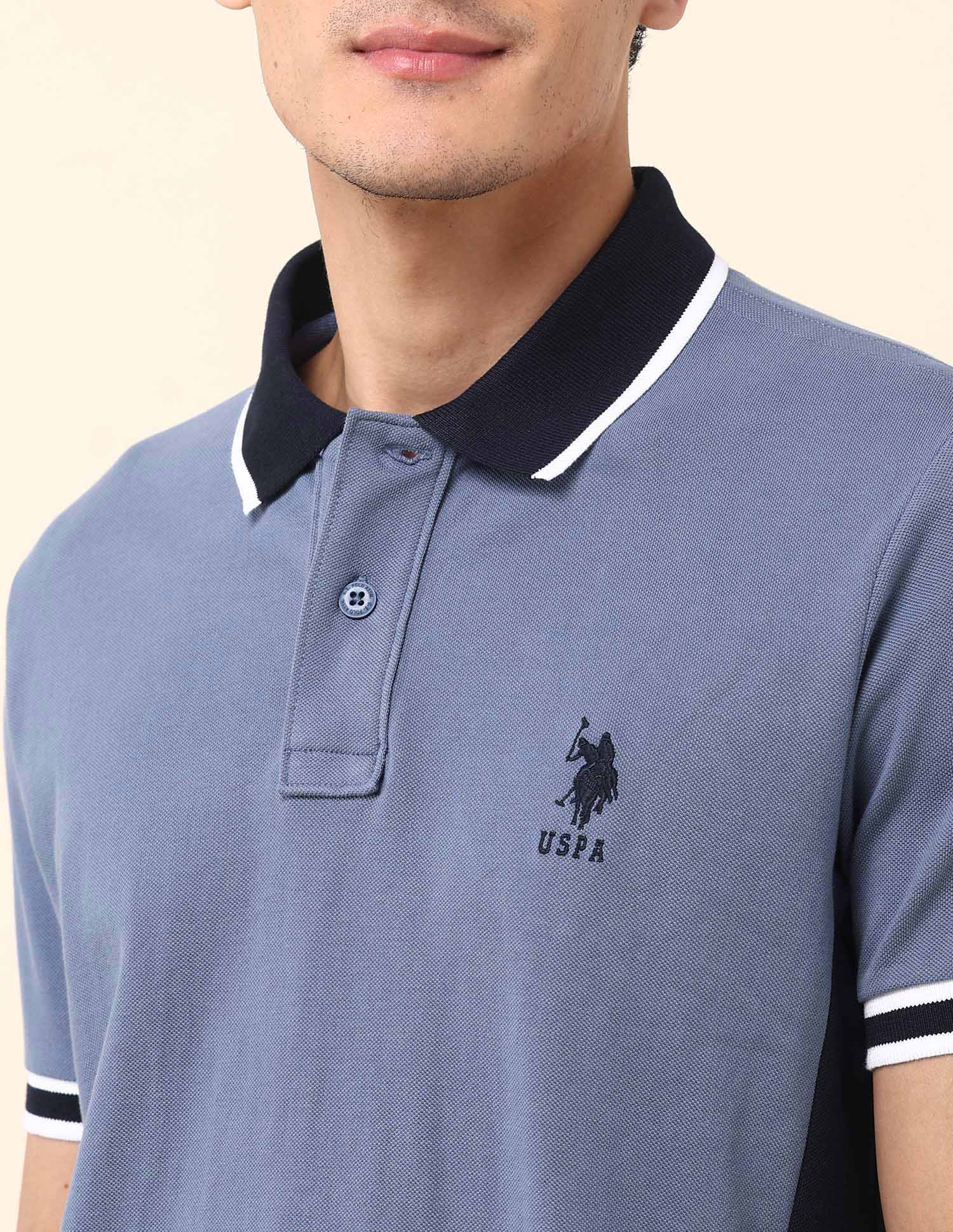 Pure Cotton Classic Polo Shirt Blue - U.S. Polo Assn. India | Large
