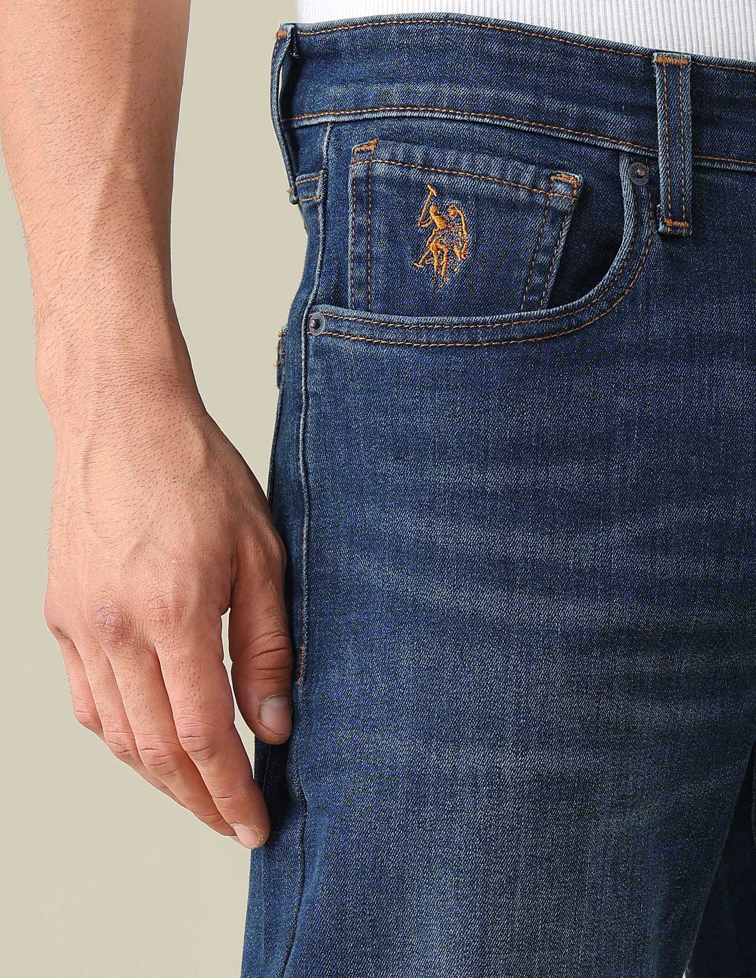 Cole Comfort Cropped Fit Blue Jeans Dark Blue - U.S. POLO ASSN. | Large