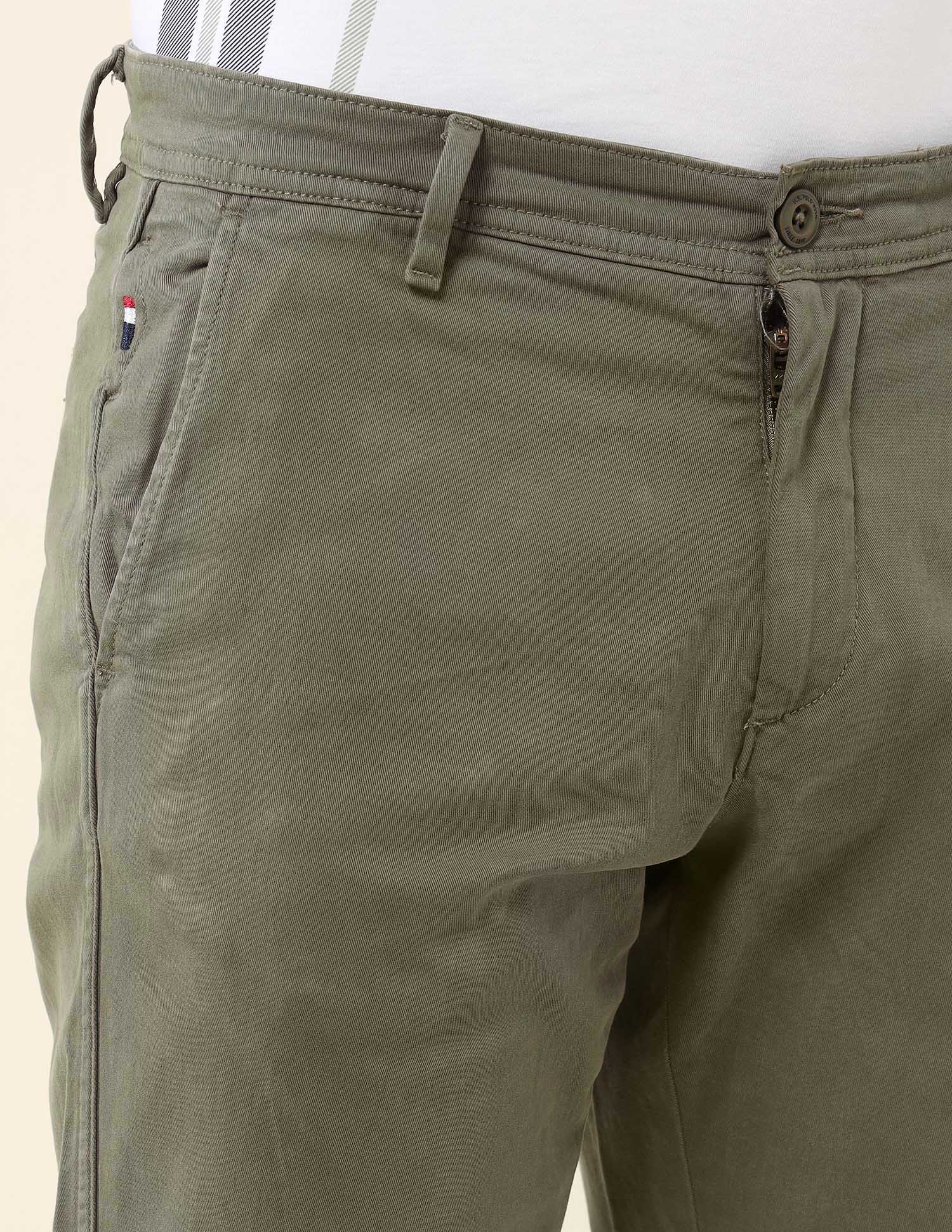 Austin Slim Fit Twill Trousers Olive - U.S. Polo Assn. India | Large