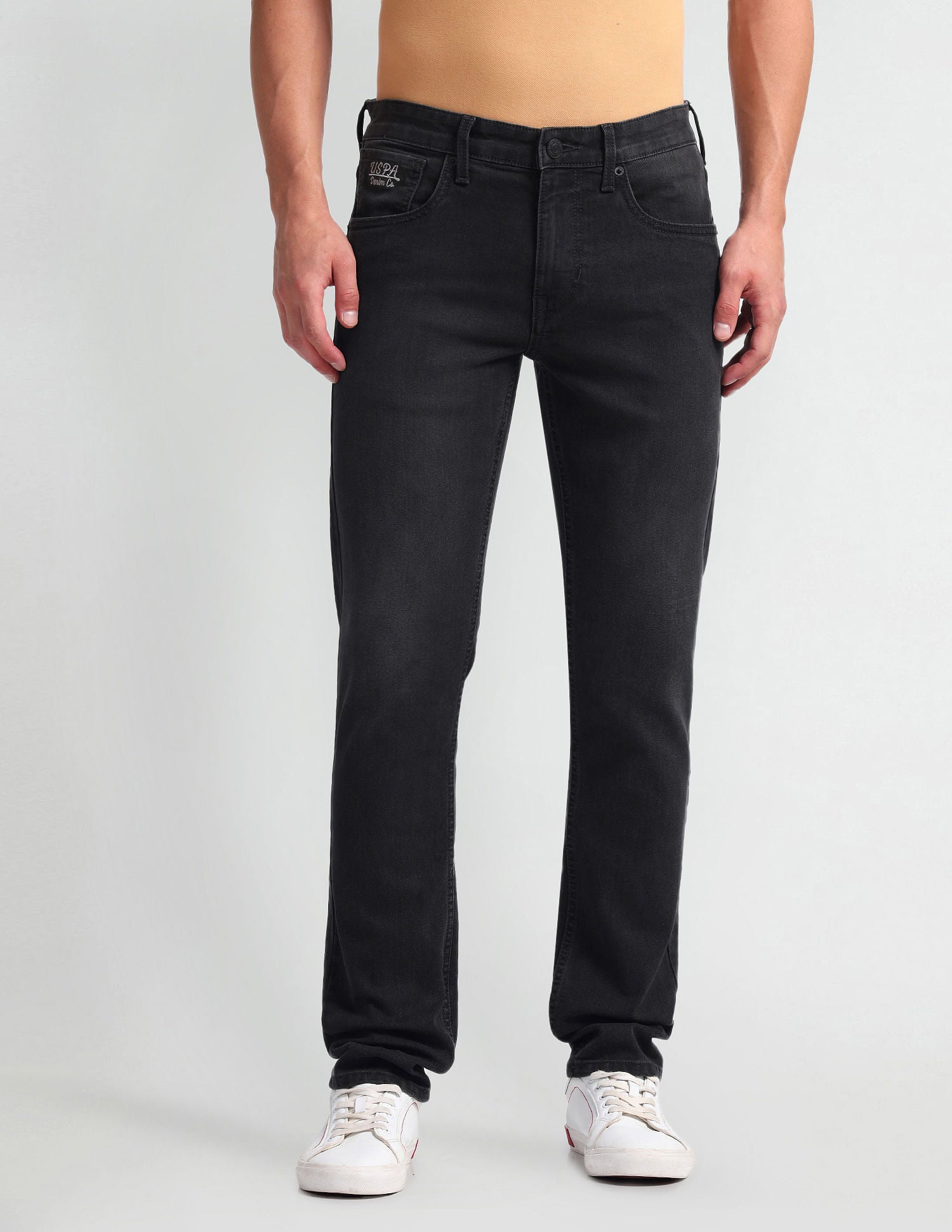 Regallo Skinny Fit Black Jeans Black - U.S. Polo Assn. India | Large