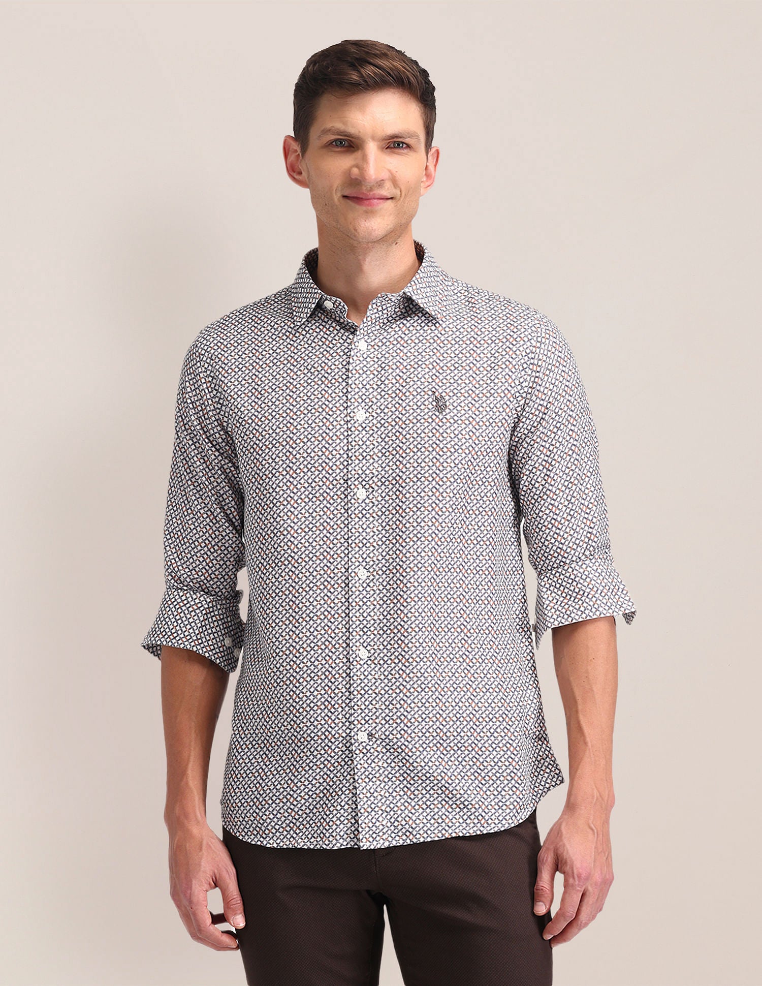 All Over Digital Print Shirt Ochre - U.S. POLO ASSN. | Large