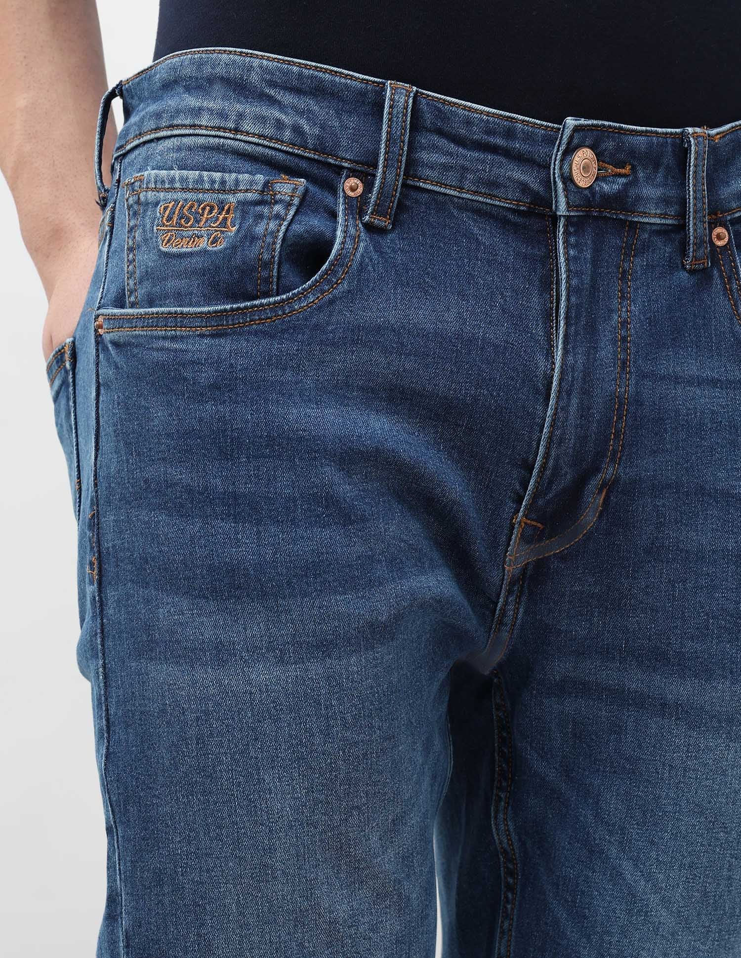 Cole Comfort Cropped Fit Blue Jeans Indigo - U.S. POLO ASSN. | Large