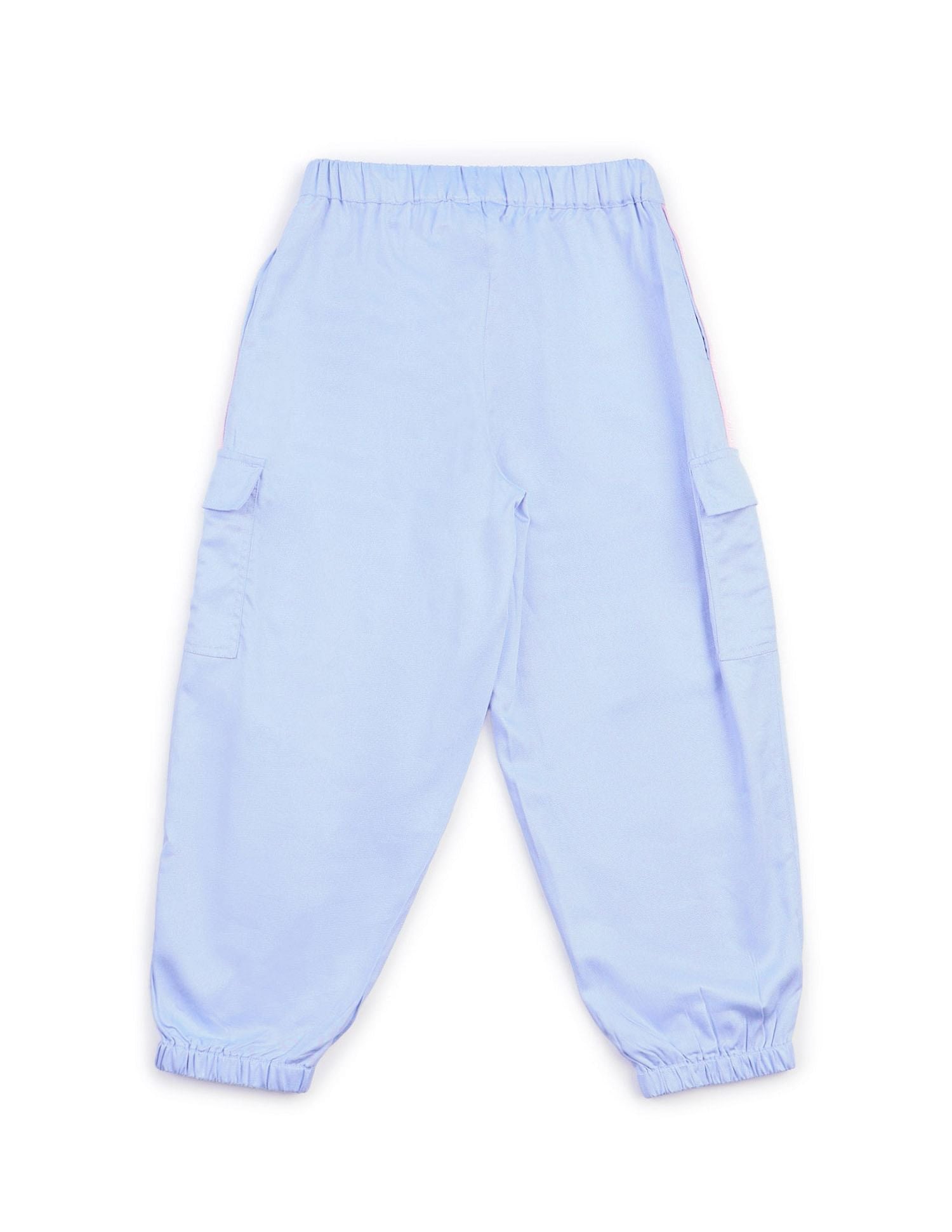 Girls Wide Leg Fit Cargo Trousers Light Blue - U.S. POLO ASSN. | Large