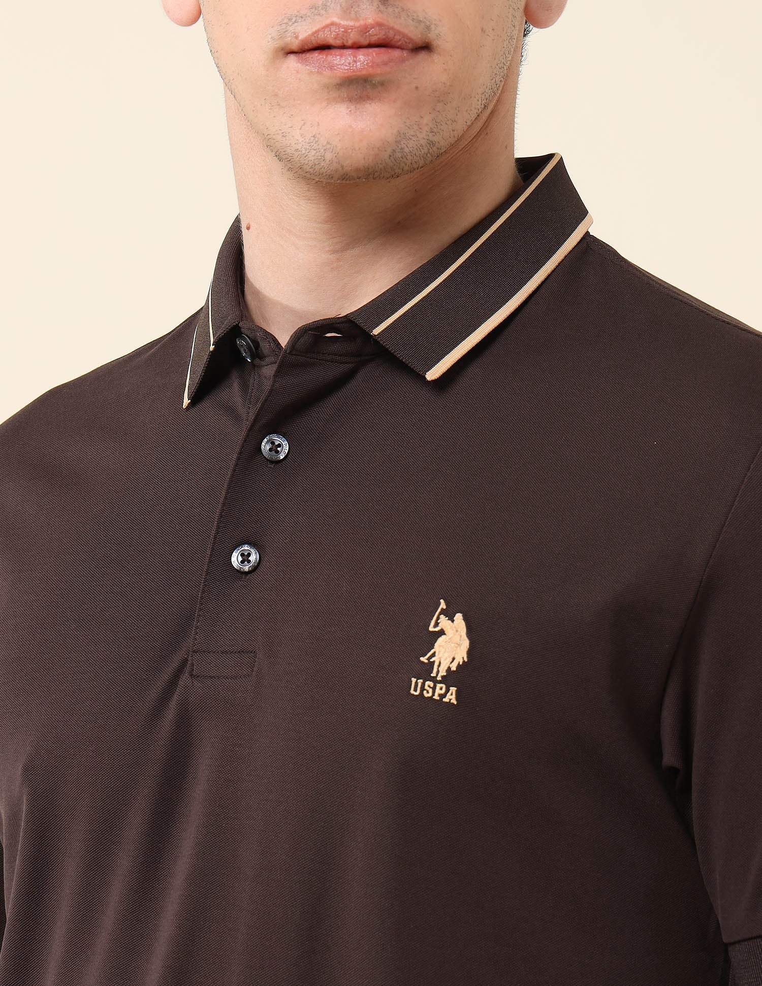 Solid Gentleman's Club Polo Shirt Brown - U.S. POLO ASSN. | Large