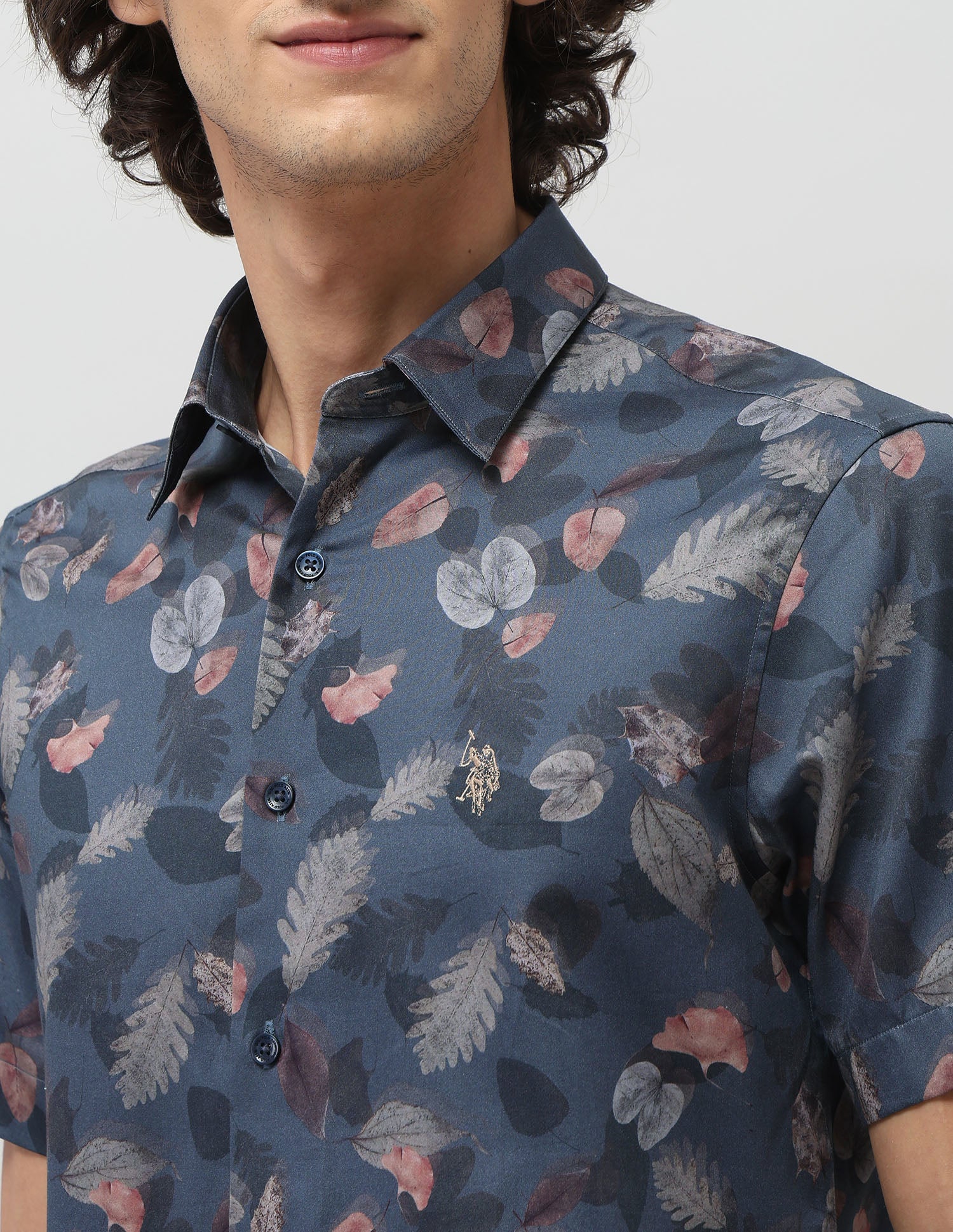 Tailored Fit Satin Shirt Blue - U.S. POLO ASSN. | Large