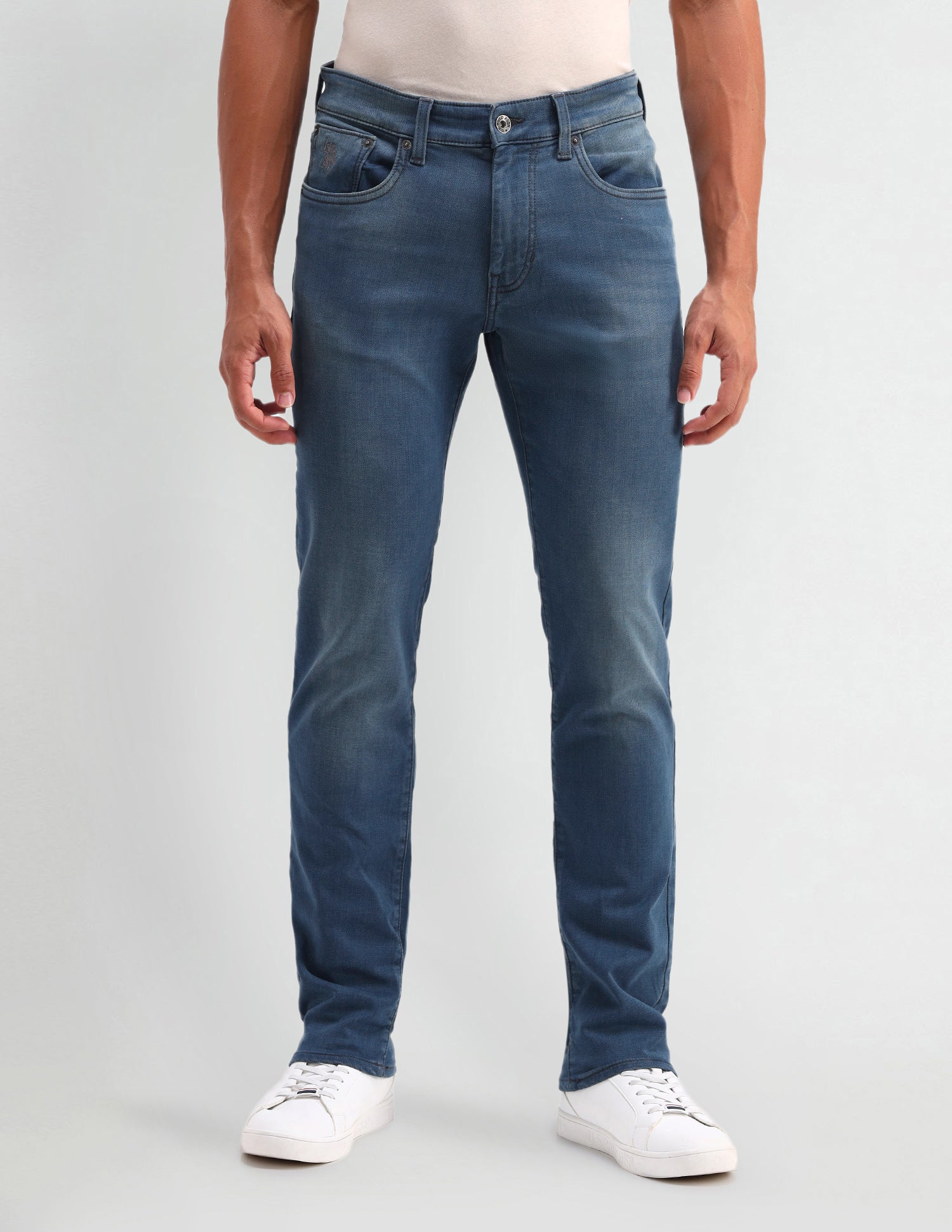 Brandon Slim Tapered Fit Blue Jeans Blue - U.S. POLO ASSN. | Large