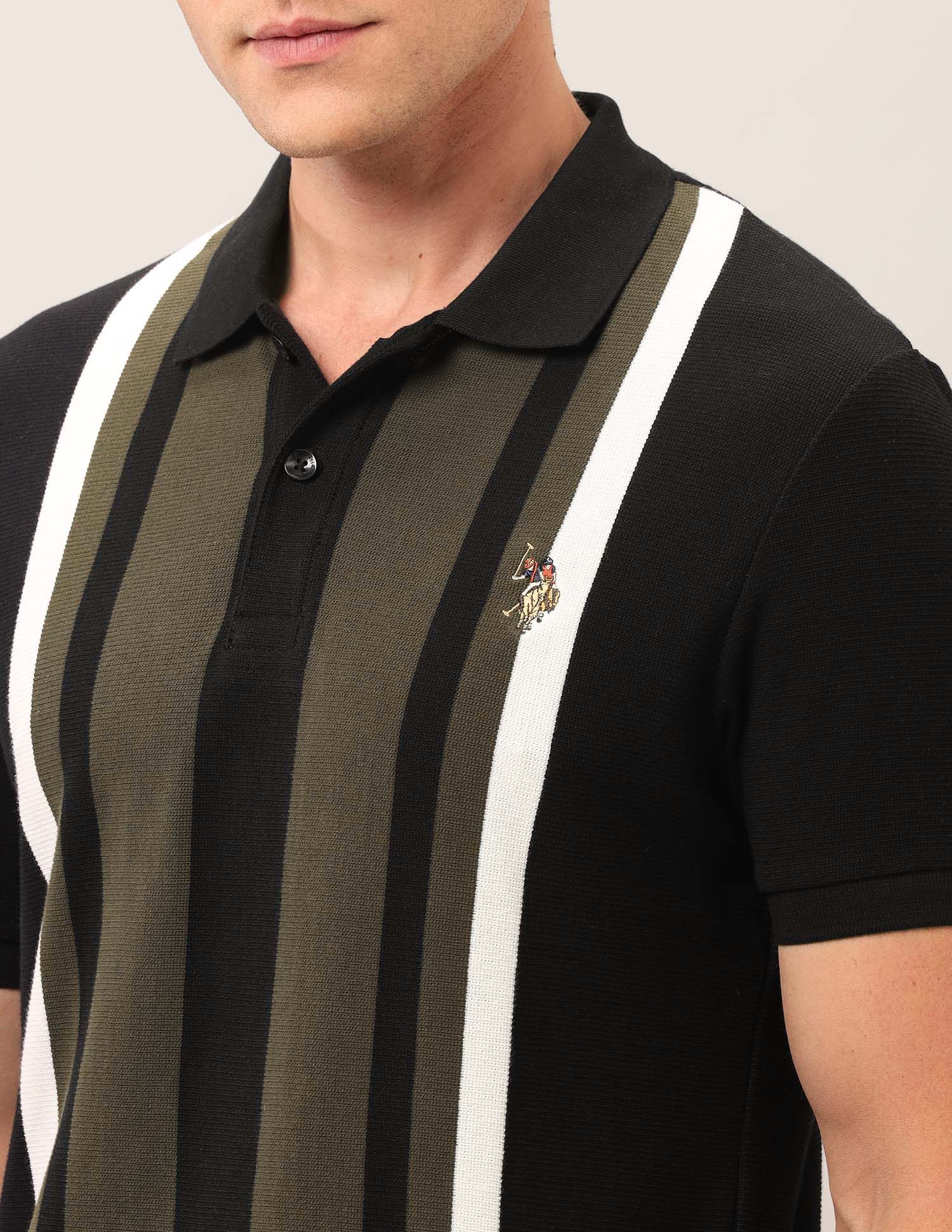 Muscle Fit Outdoor Polo Shirt Black - U.S. Polo Assn. India | Large