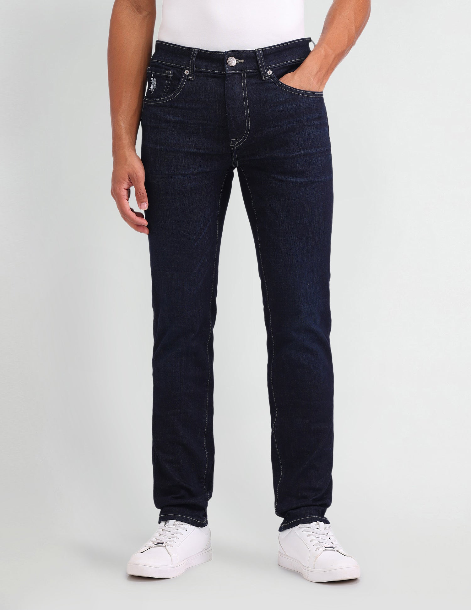 Regallo Skinny Fit Blue Jeans Blue - U.S. Polo Assn. India | Large