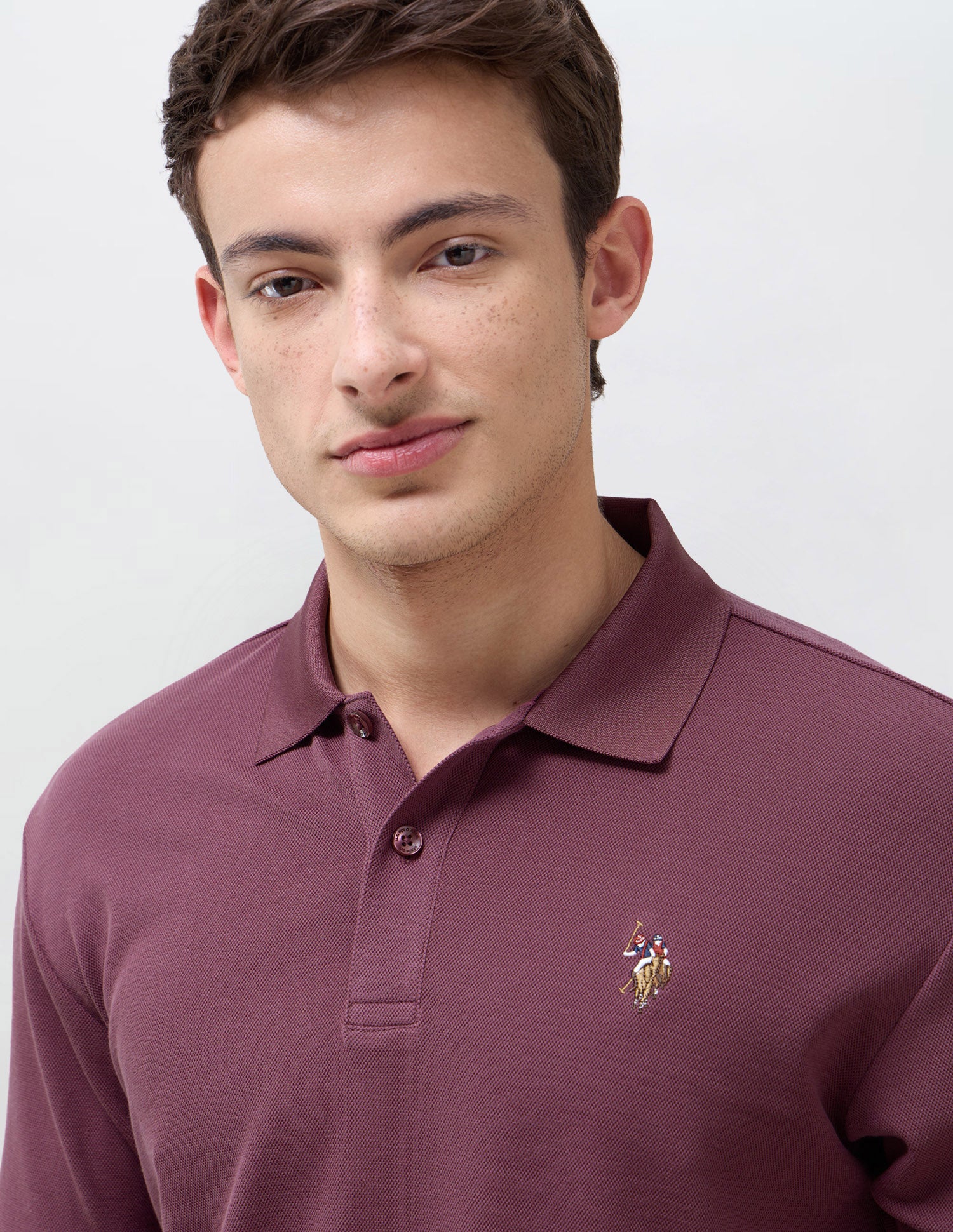 Solid Slim Fit Polo Shirt Dark Pink - U.S. Polo Assn. India | Large