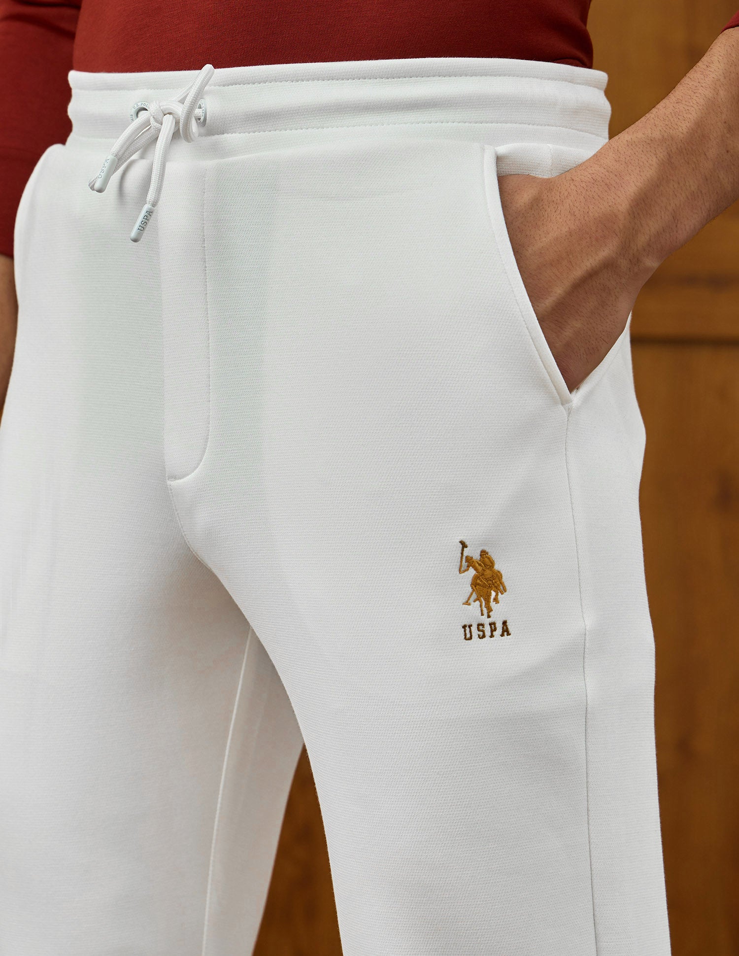 Mid Rise Varsity Theatre Track Pants Off White - U.S. POLO ASSN. | Large