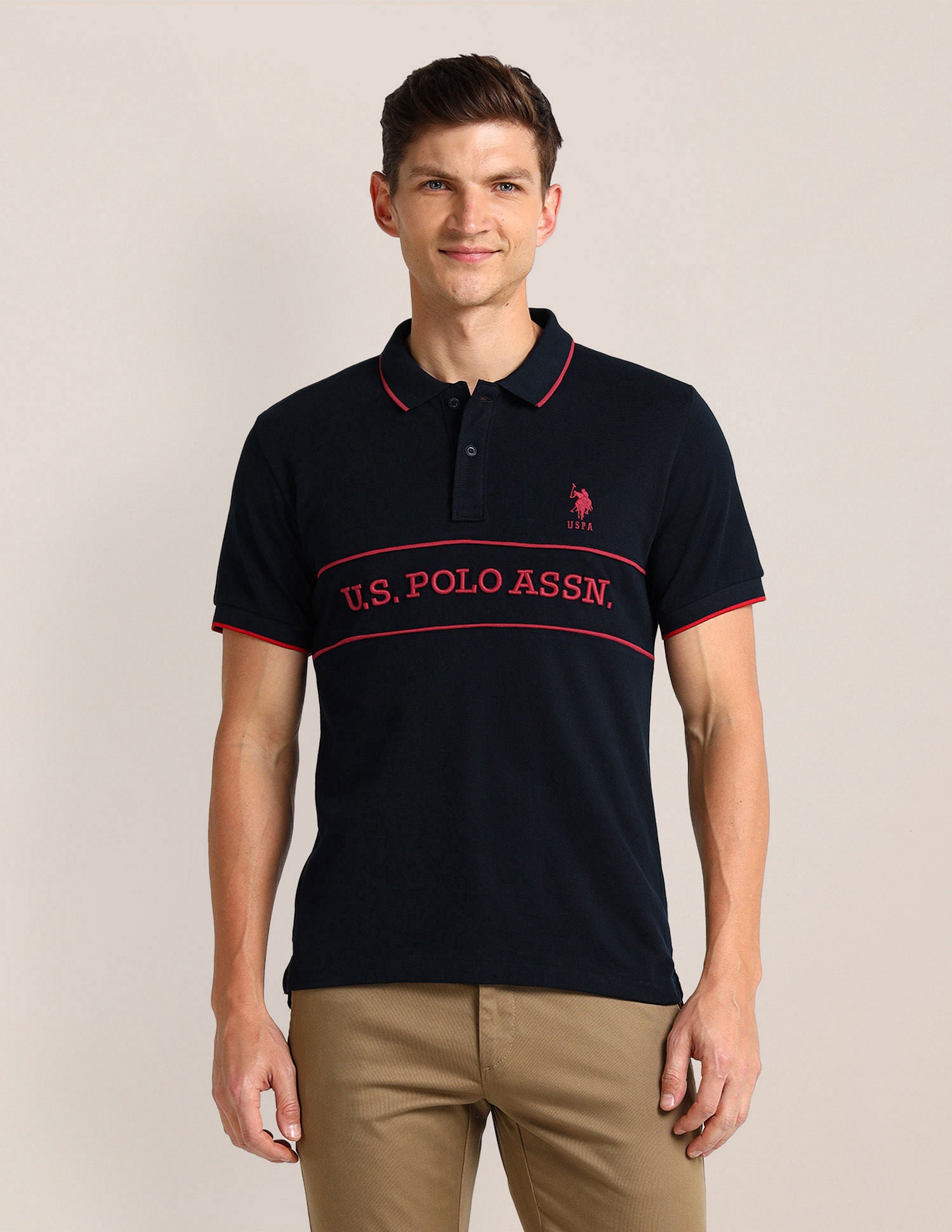 Slim Fit Logo Polo Shirt Blue - U.S. POLO ASSN. | Large